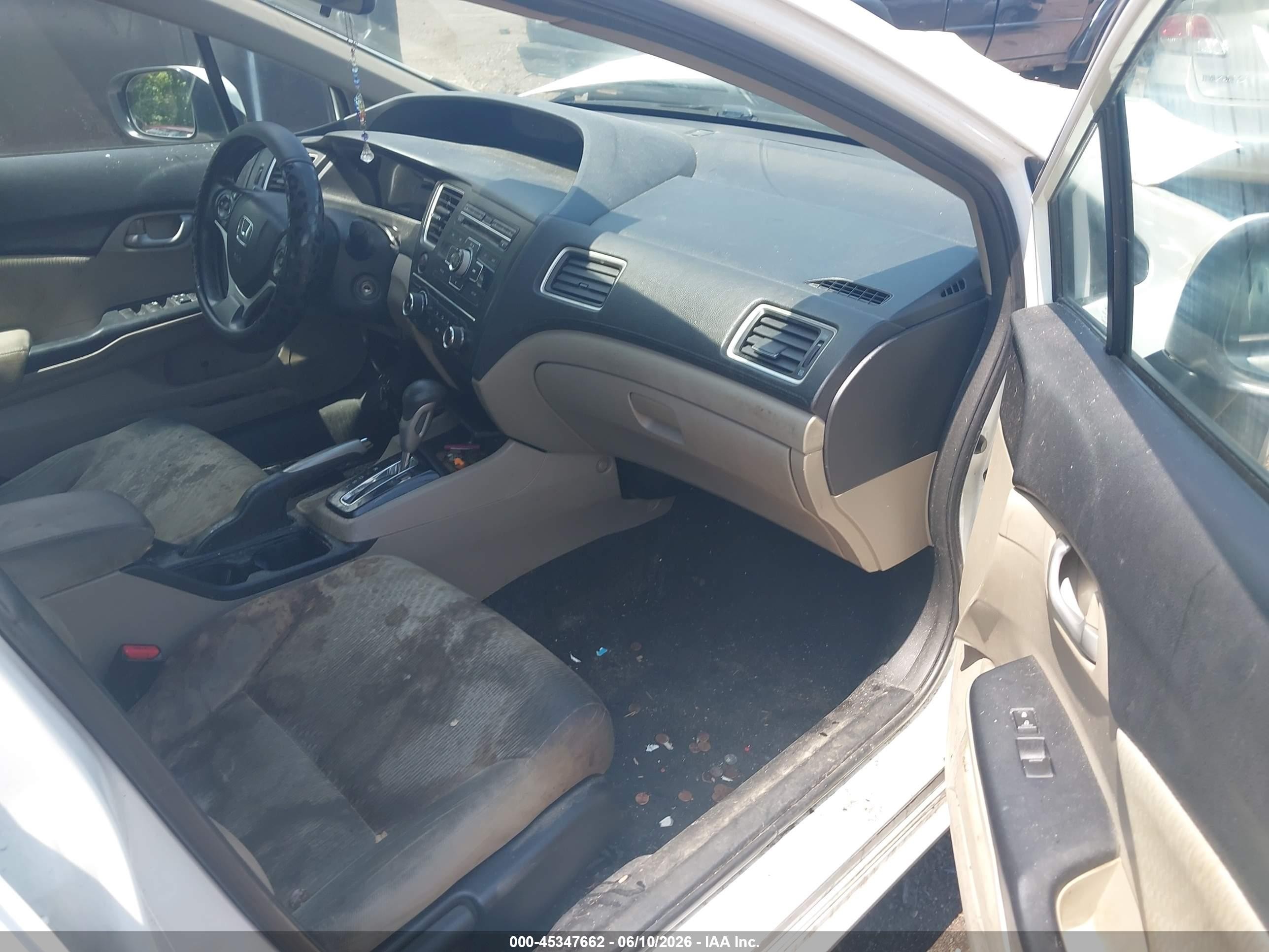 2014 Honda Civic Lx White vin: 19XFB2F58EE016898