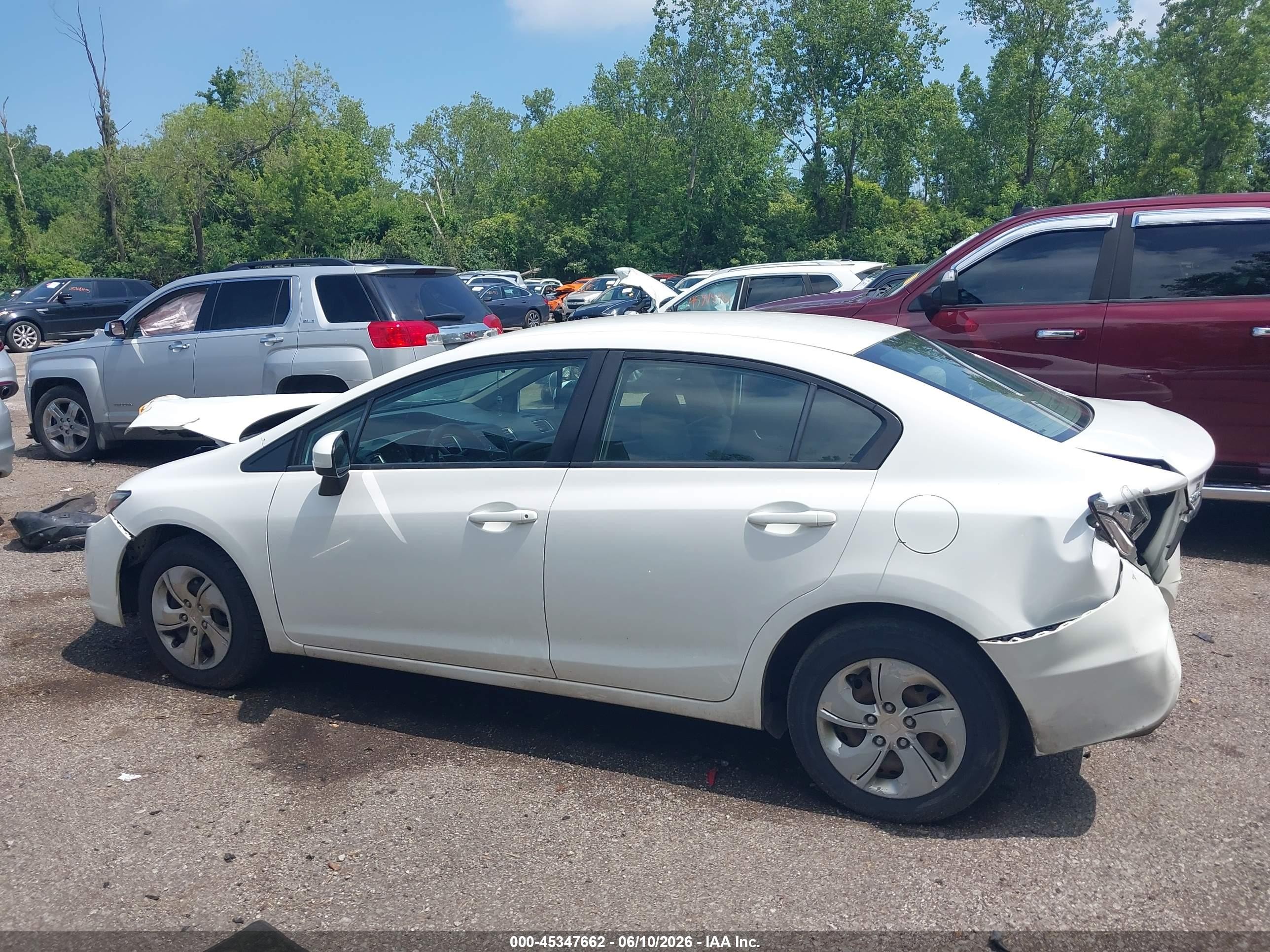 2014 Honda Civic Lx White vin: 19XFB2F58EE016898