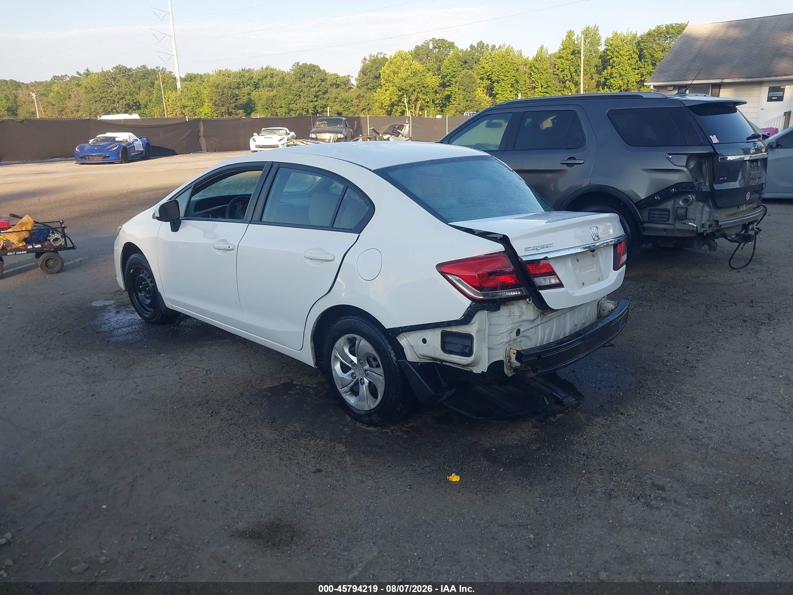 2014 Honda Civic Lx White vin: 19XFB2F58EE033183