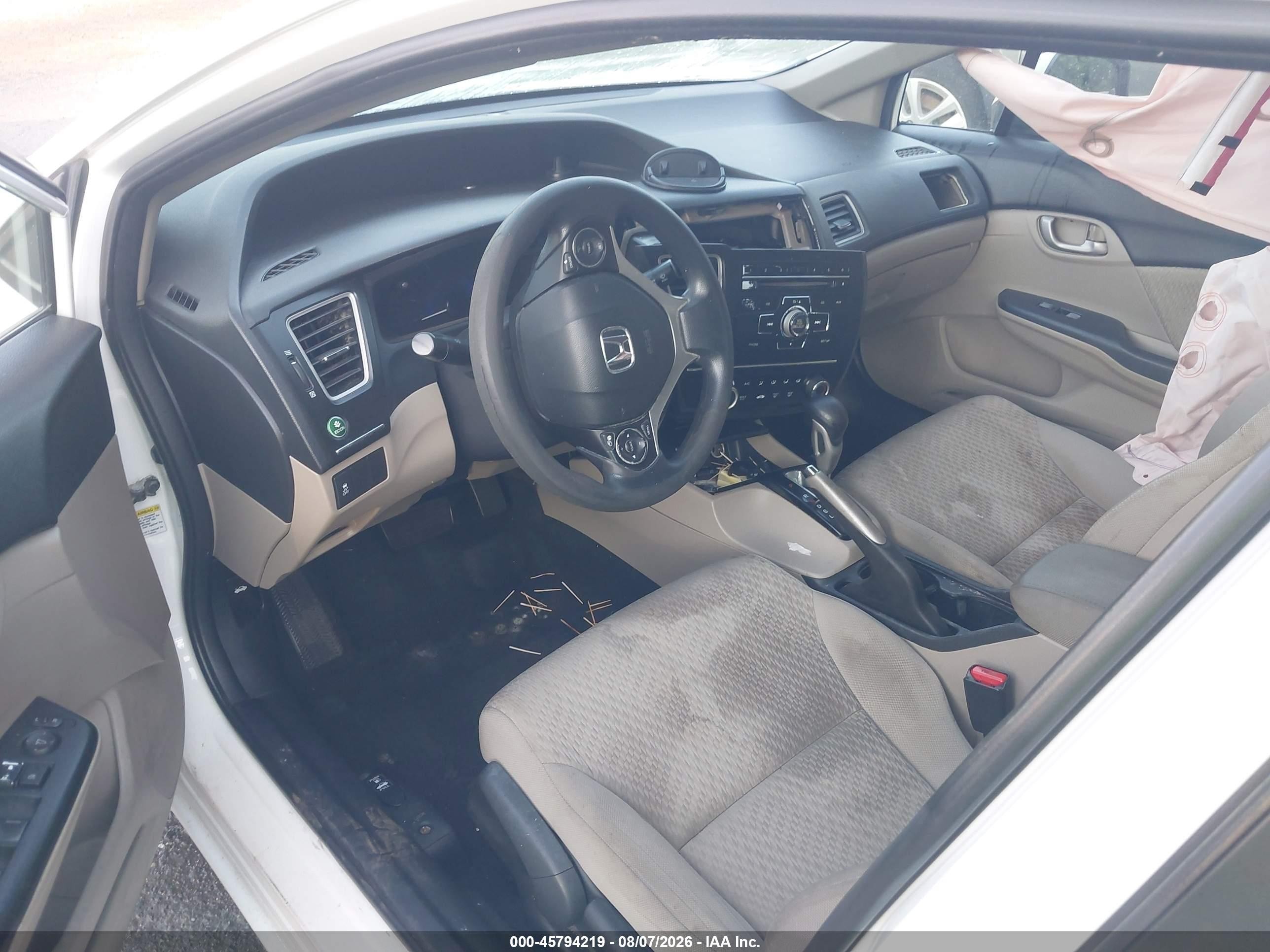 2014 Honda Civic Lx White vin: 19XFB2F58EE033183