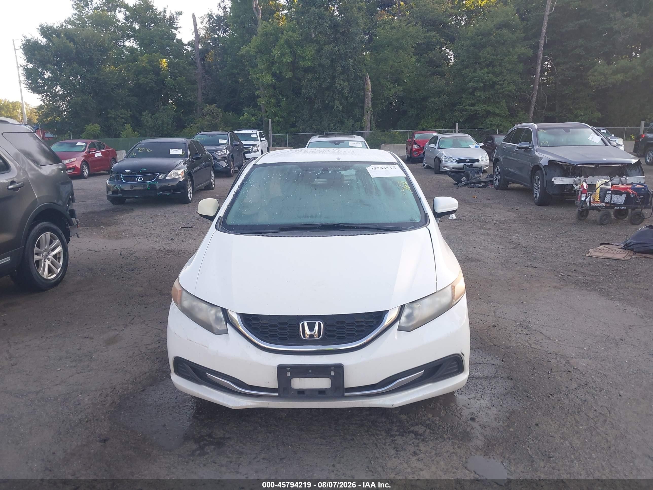 2014 Honda Civic Lx White vin: 19XFB2F58EE033183