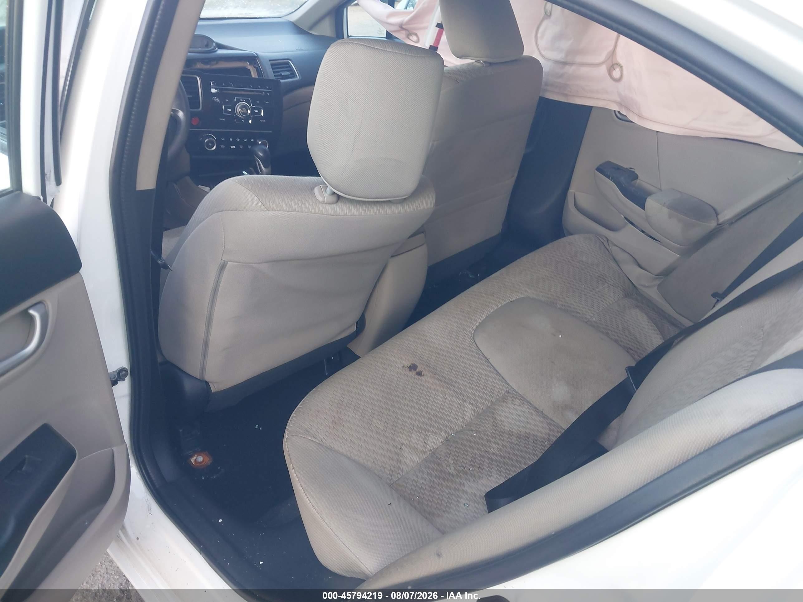 2014 Honda Civic Lx White vin: 19XFB2F58EE033183