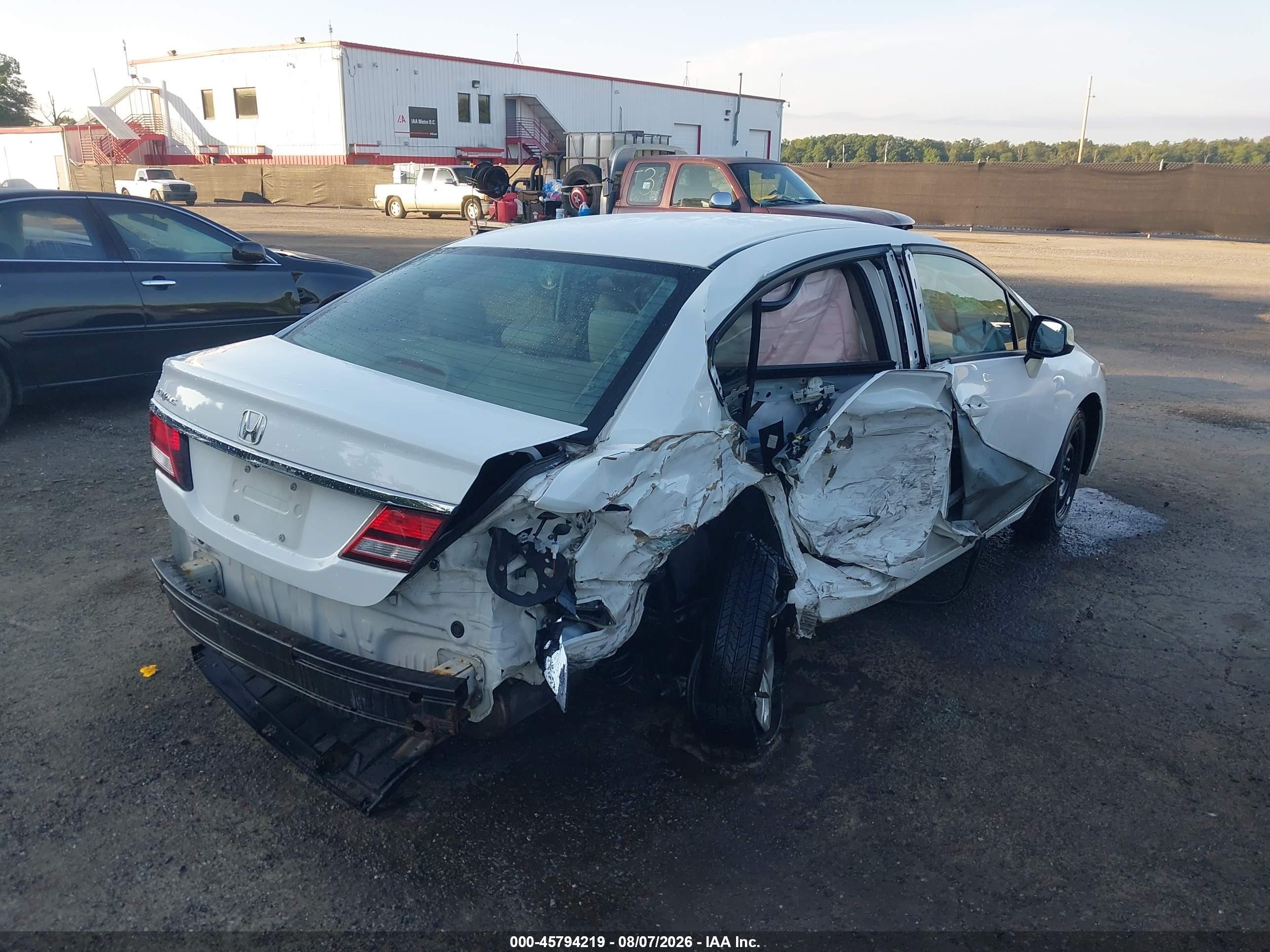 2014 Honda Civic Lx White vin: 19XFB2F58EE033183