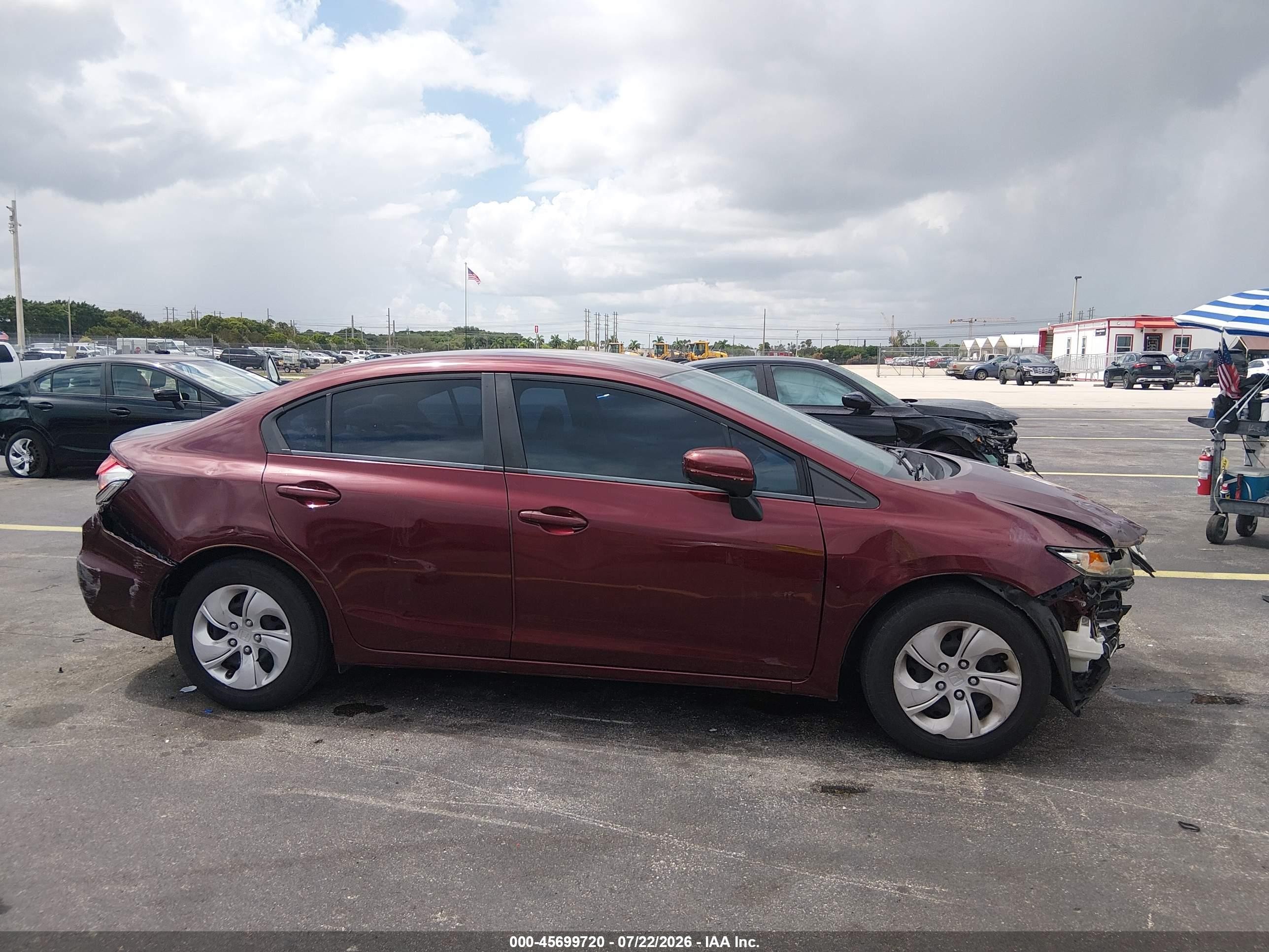 2014 Honda Civic Lx Maroon vin: 19XFB2F58EE080066