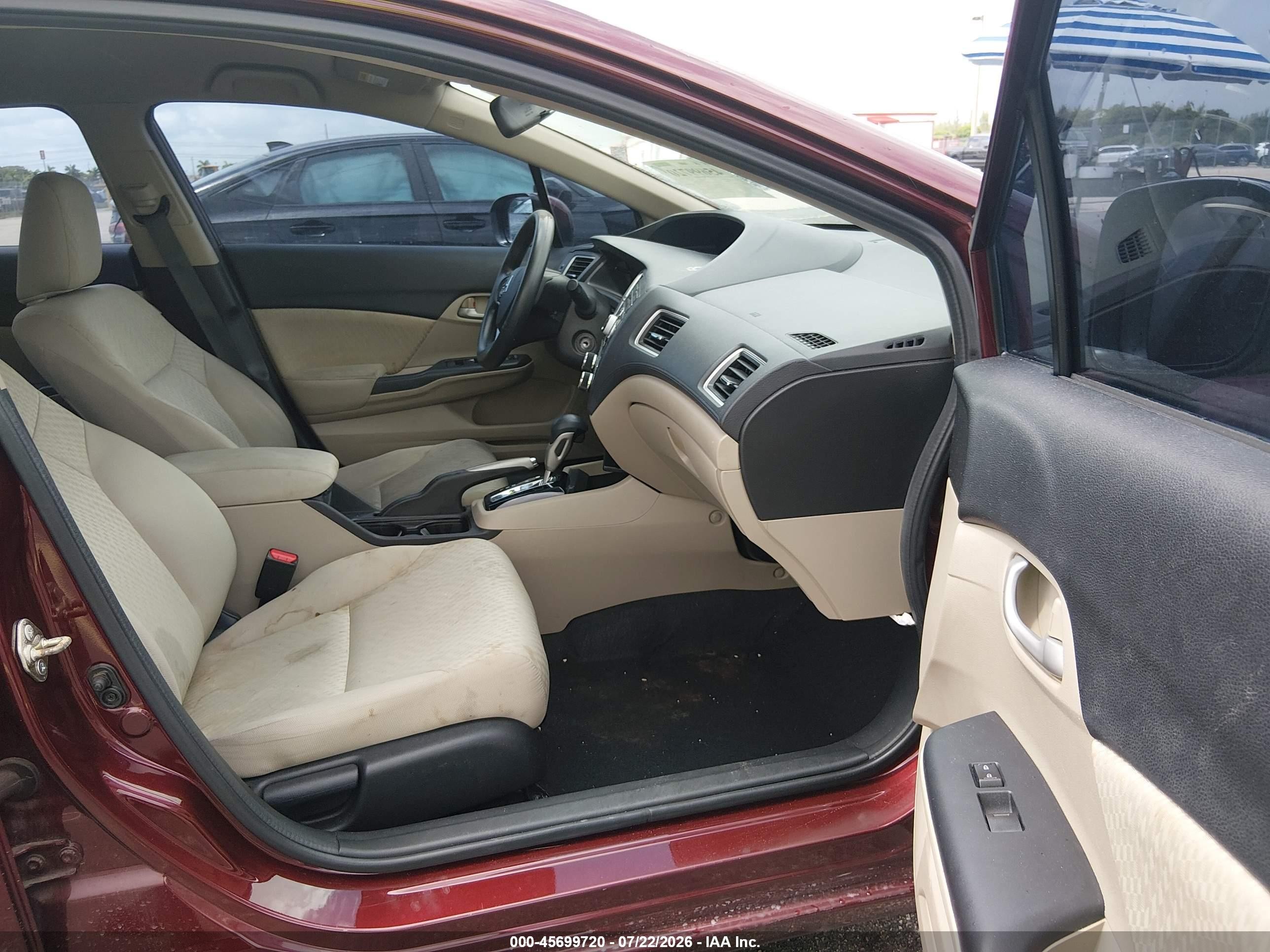 2014 Honda Civic Lx Maroon vin: 19XFB2F58EE080066