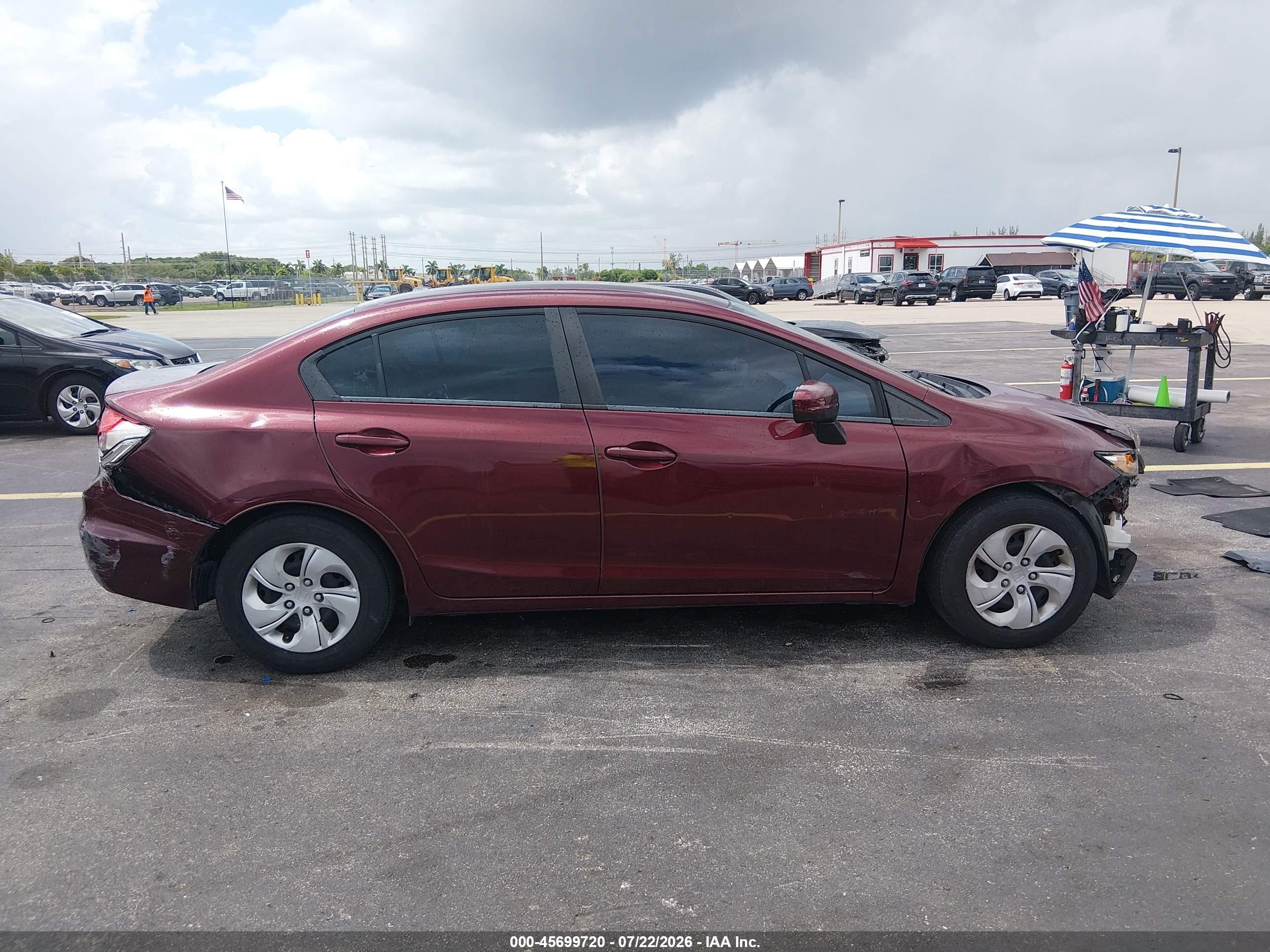 2014 Honda Civic Lx Maroon vin: 19XFB2F58EE080066
