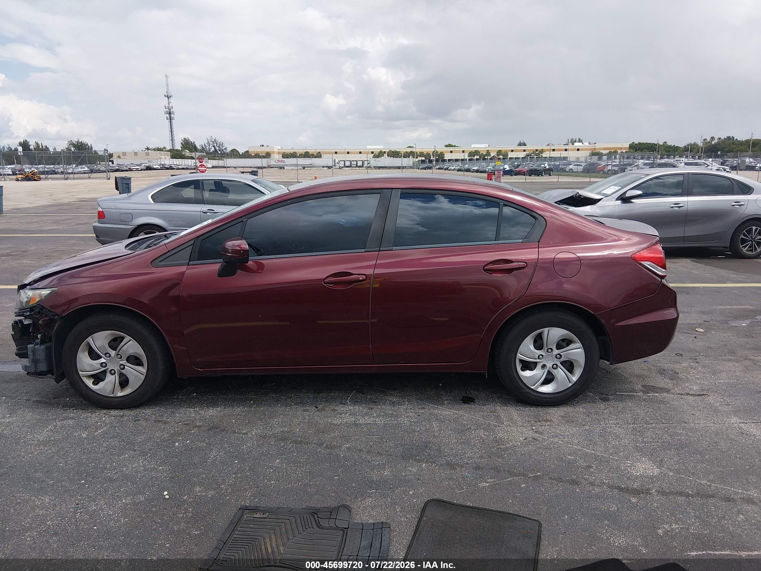 2014 Honda Civic Lx Maroon vin: 19XFB2F58EE080066