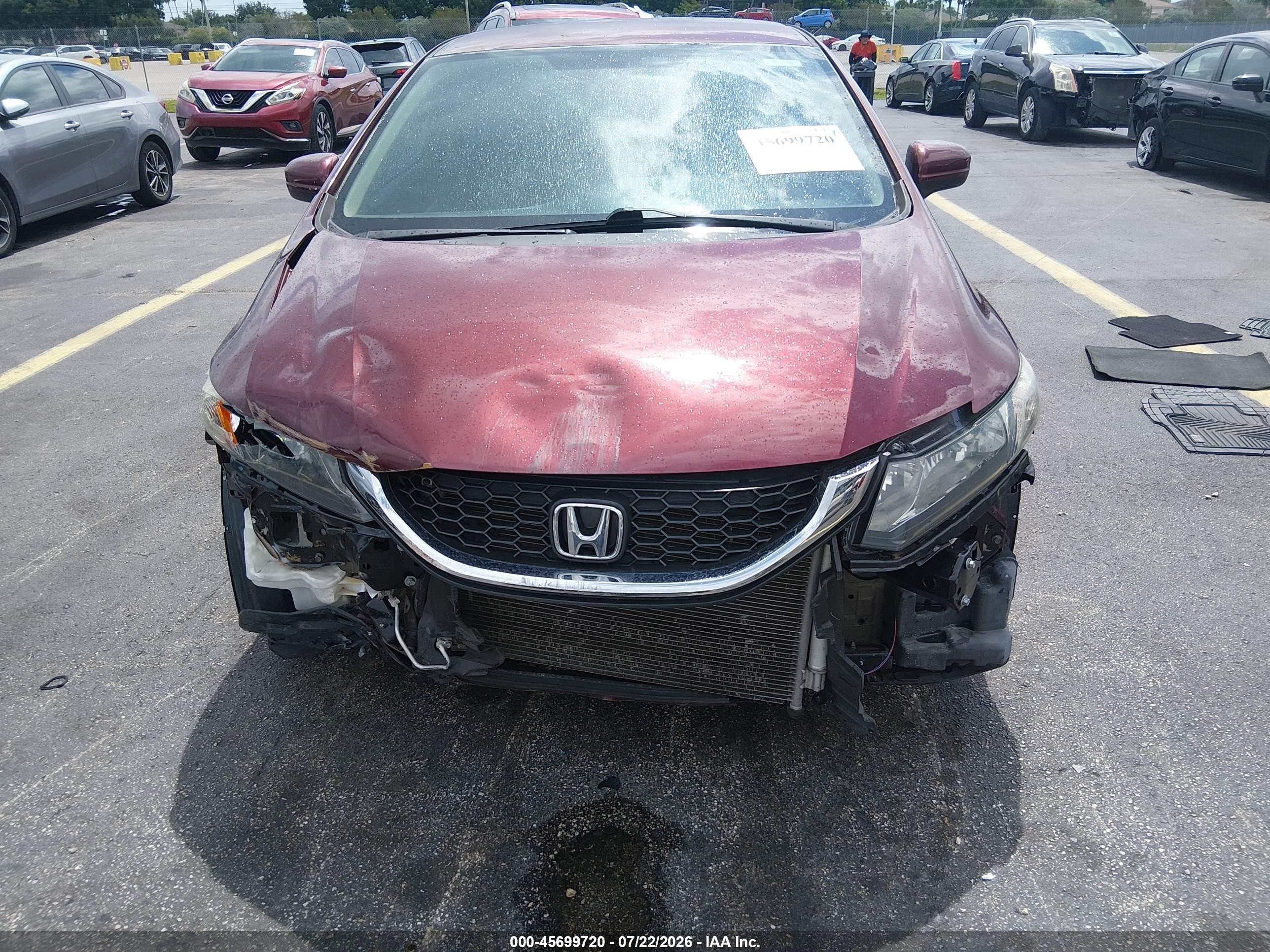 2014 Honda Civic Lx Maroon vin: 19XFB2F58EE080066