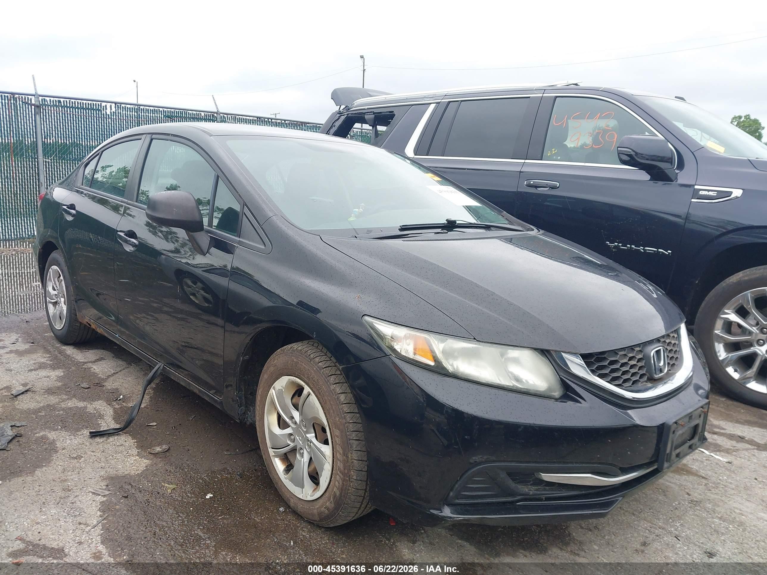 2014 Honda Civic Lx Black vin: 19XFB2F58EE200688