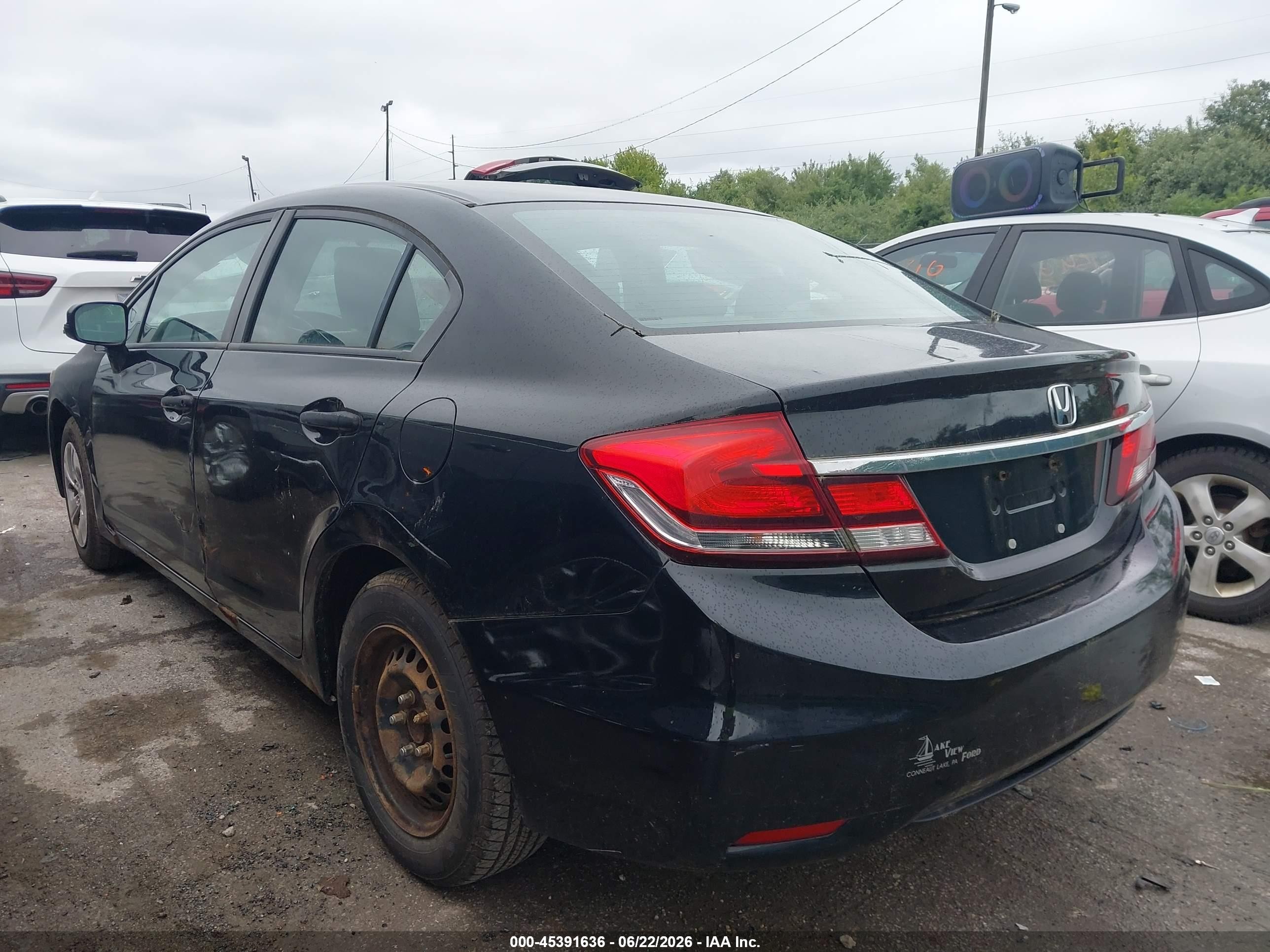 2014 Honda Civic Lx Черный vin: 19XFB2F58EE200688