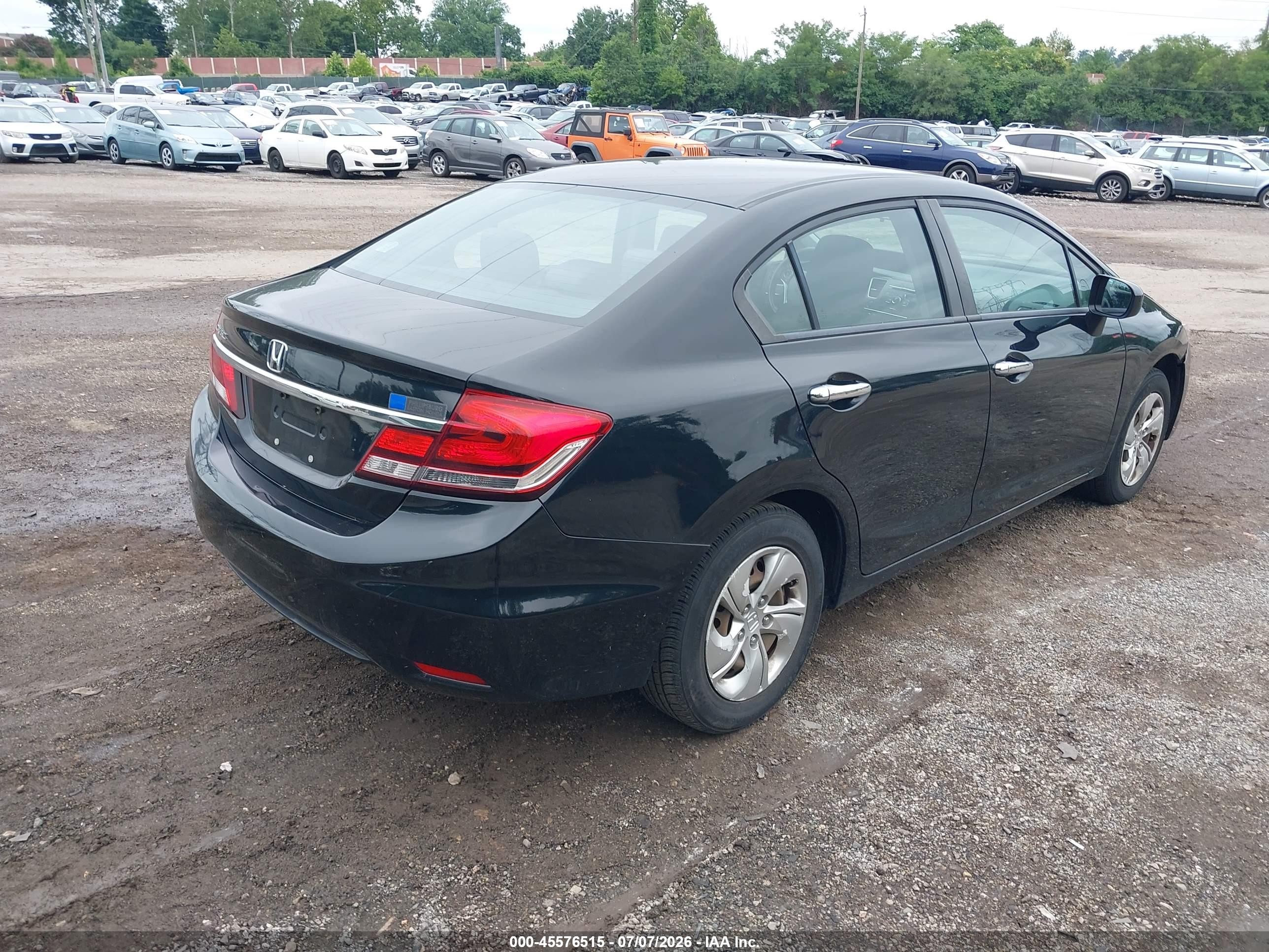 2014 Honda Civic Lx Black vin: 19XFB2F58EE201789