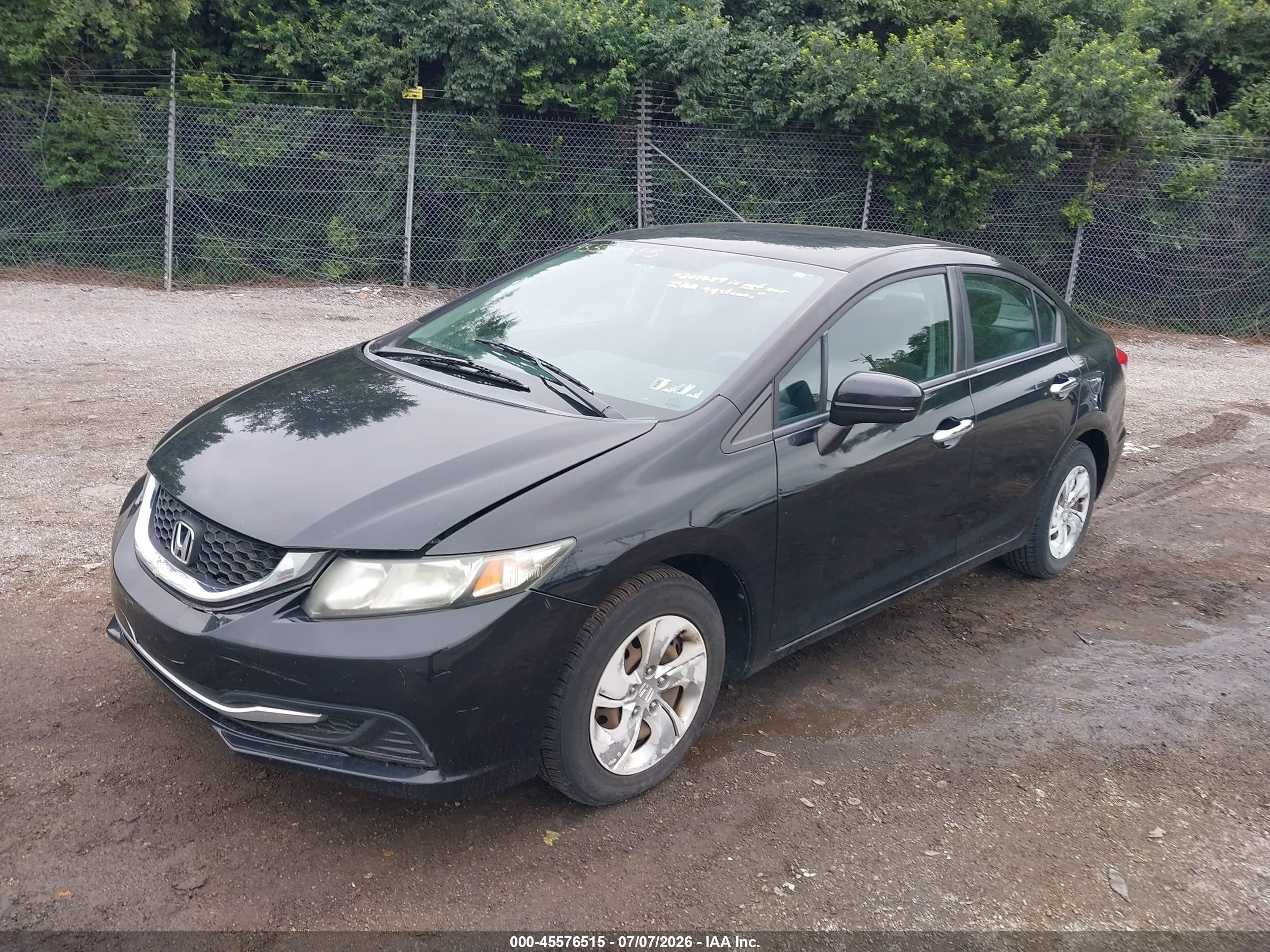 2014 Honda Civic Lx Black vin: 19XFB2F58EE201789