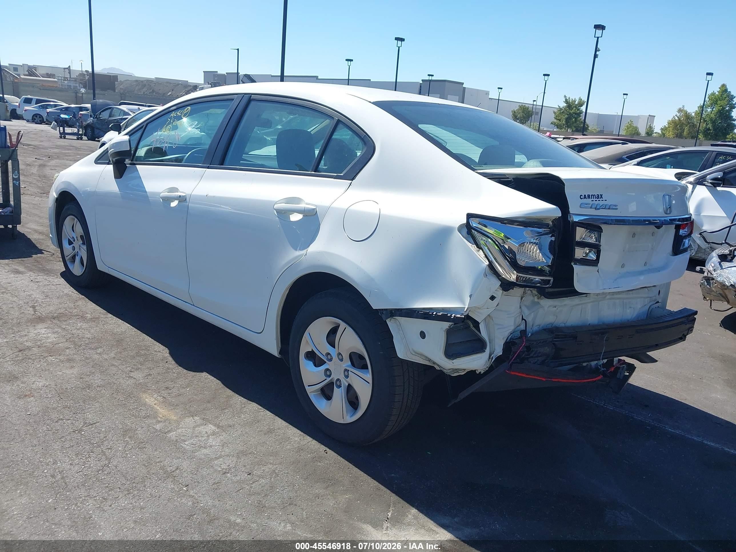 2014 Honda Civic Lx White vin: 19XFB2F58EE211187