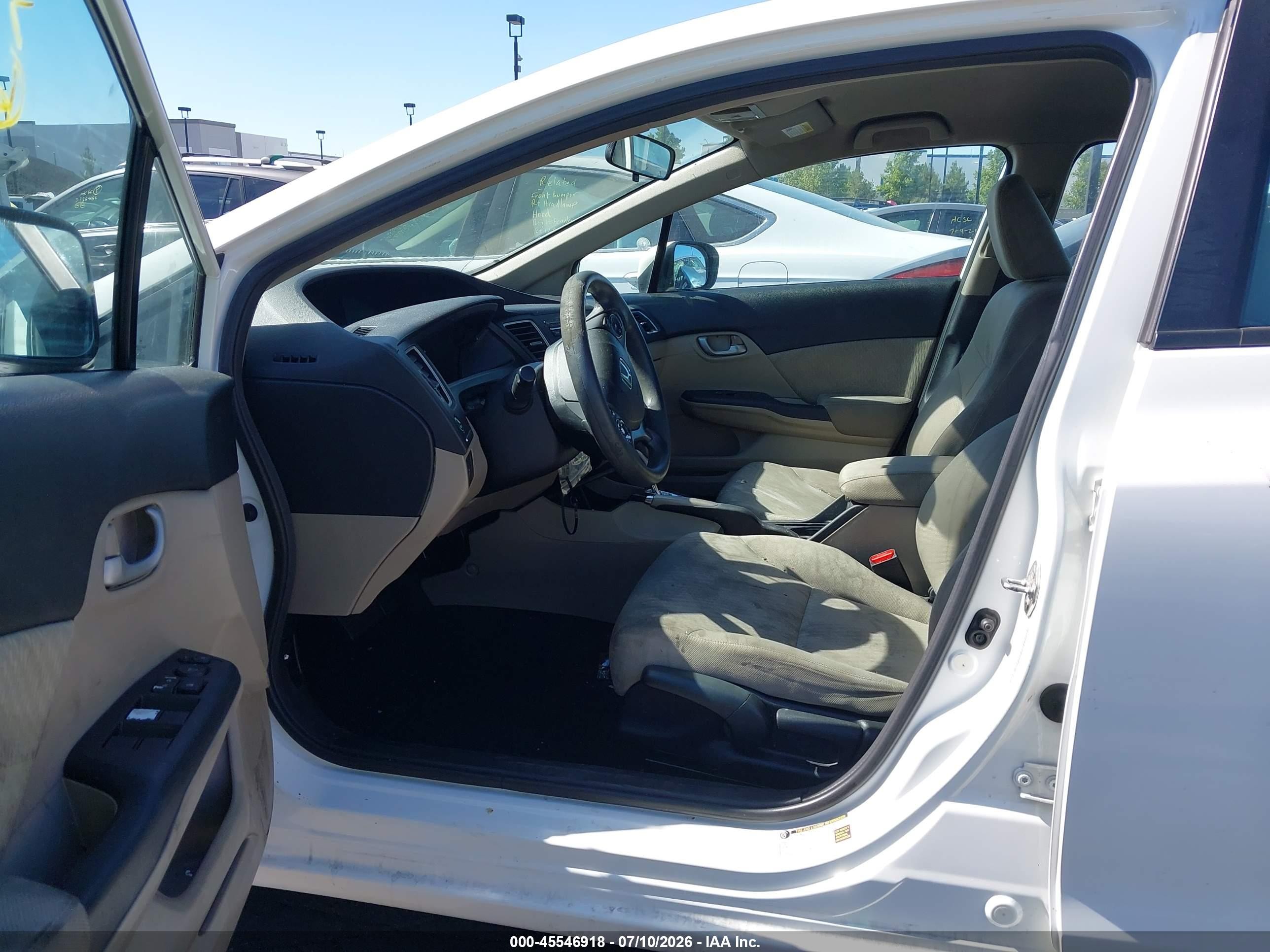 2014 Honda Civic Lx White vin: 19XFB2F58EE211187