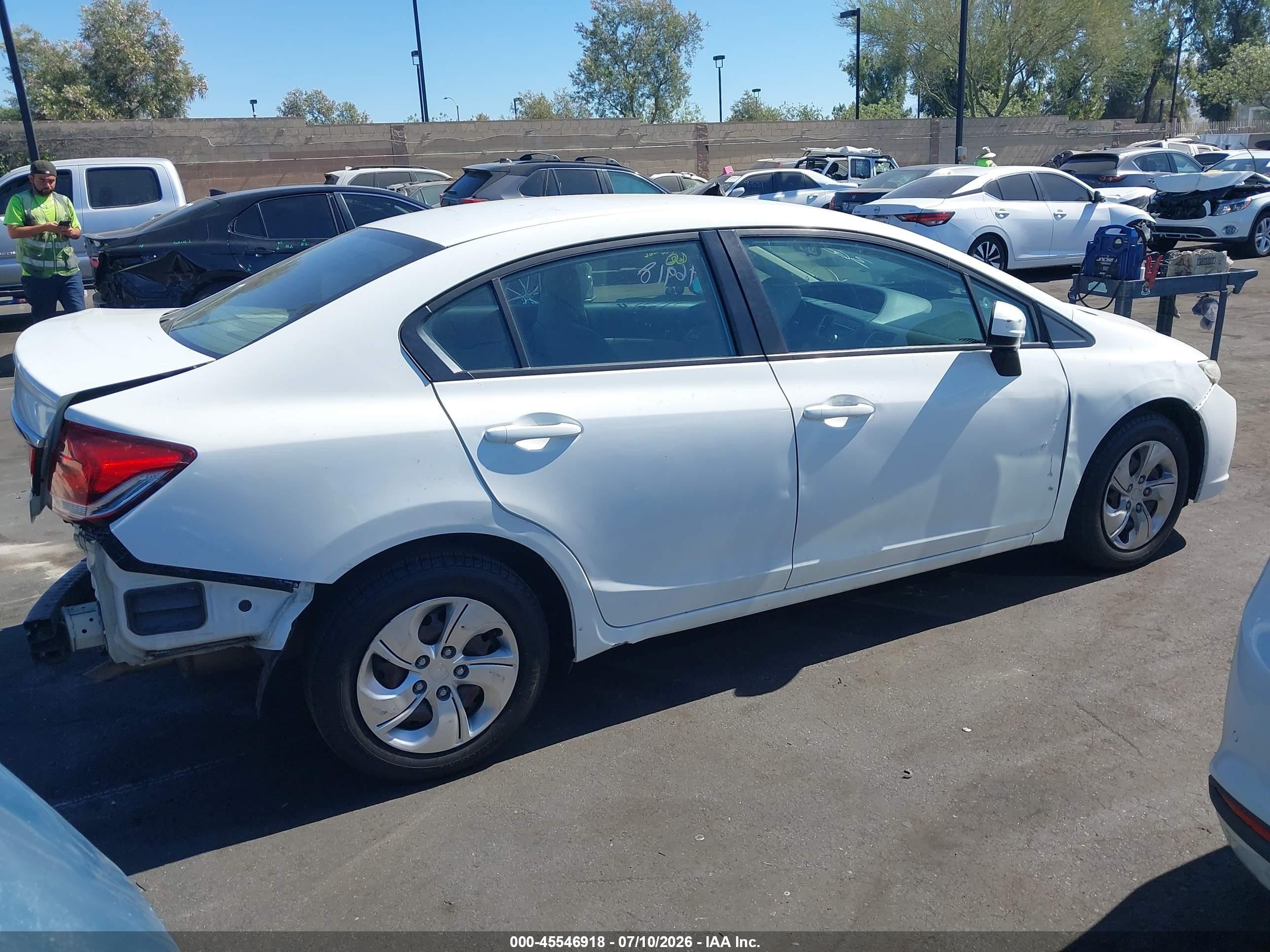 2014 Honda Civic Lx White vin: 19XFB2F58EE211187