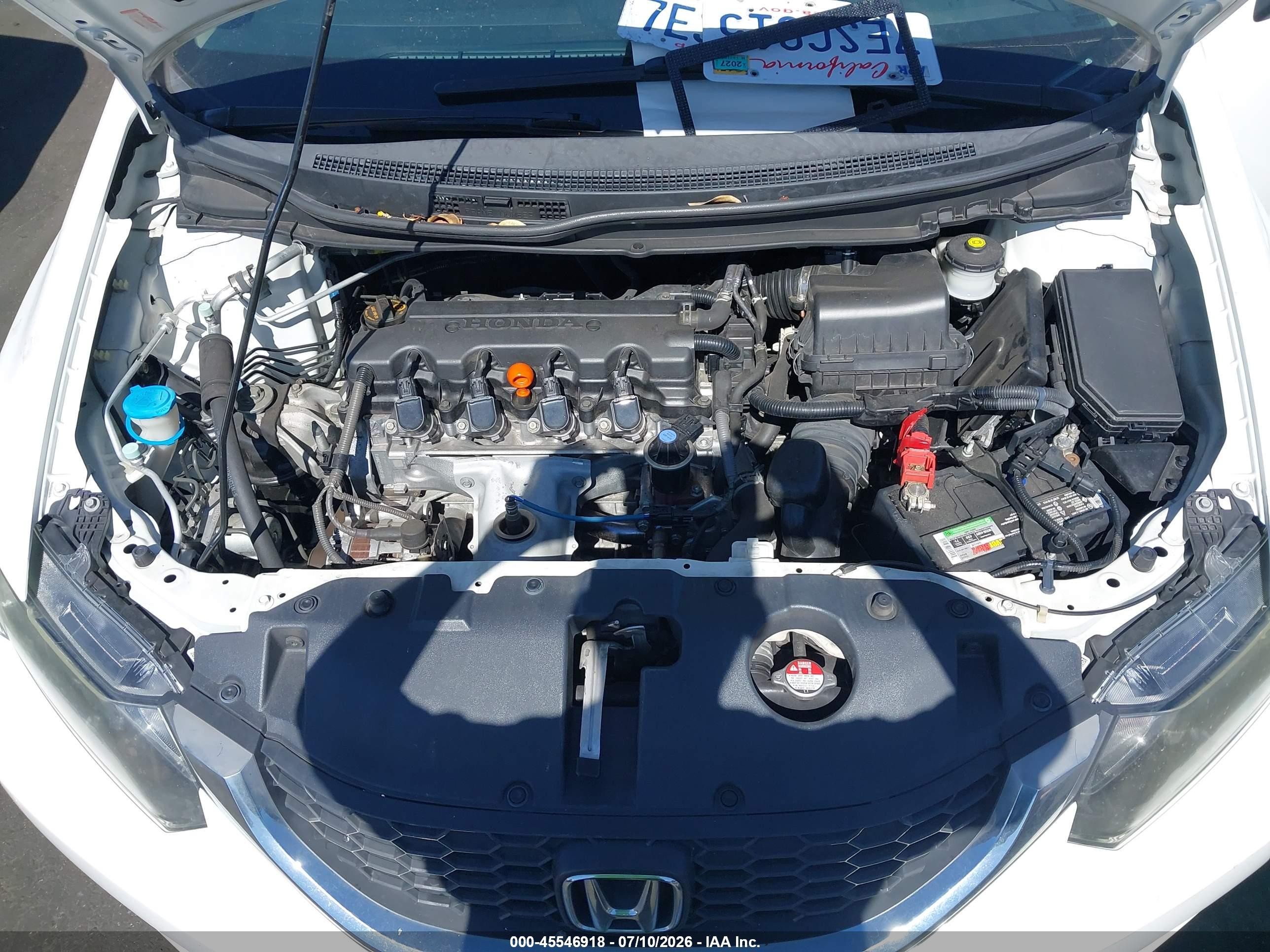 2014 Honda Civic Lx White vin: 19XFB2F58EE211187