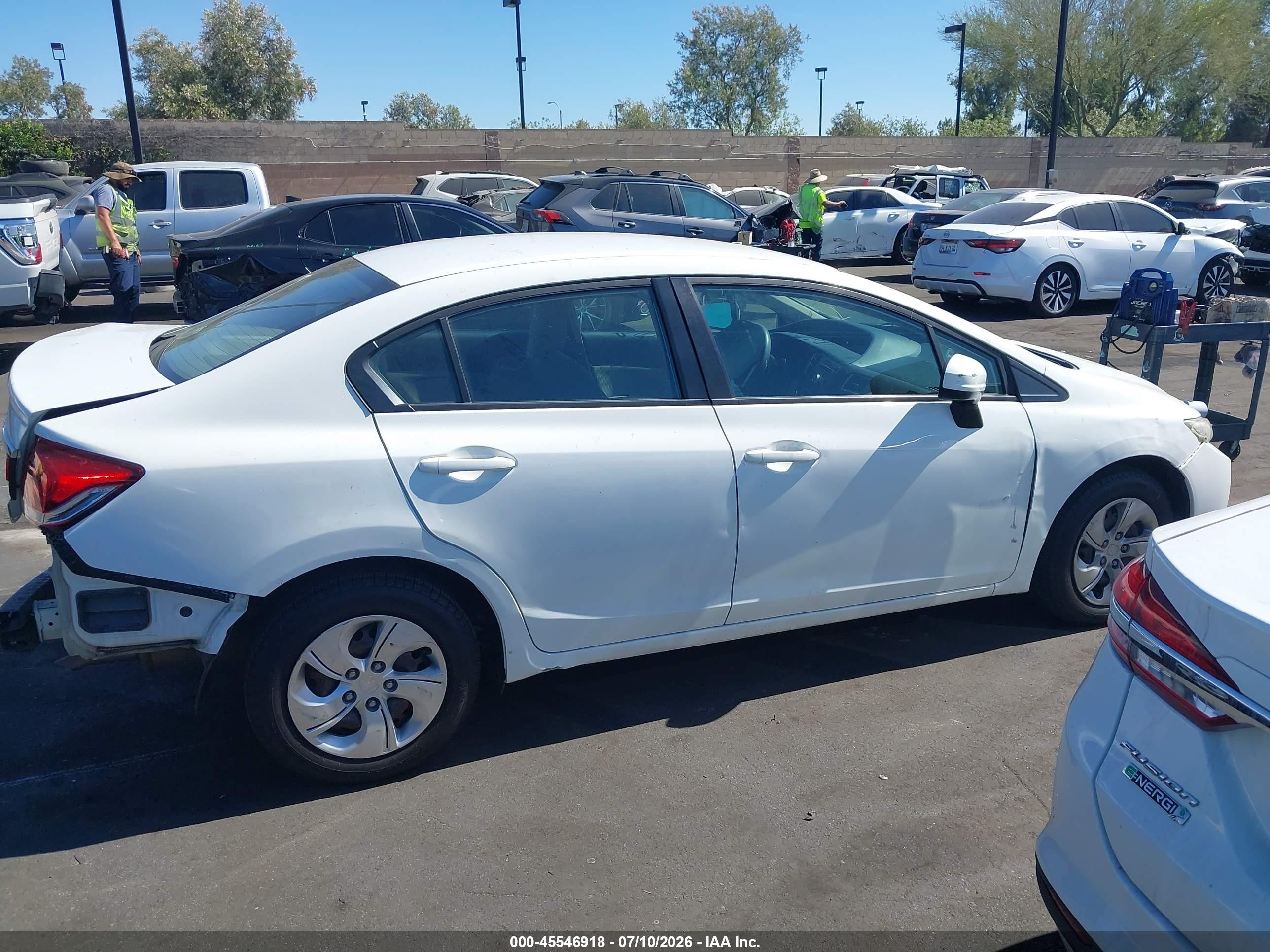 2014 Honda Civic Lx White vin: 19XFB2F58EE211187