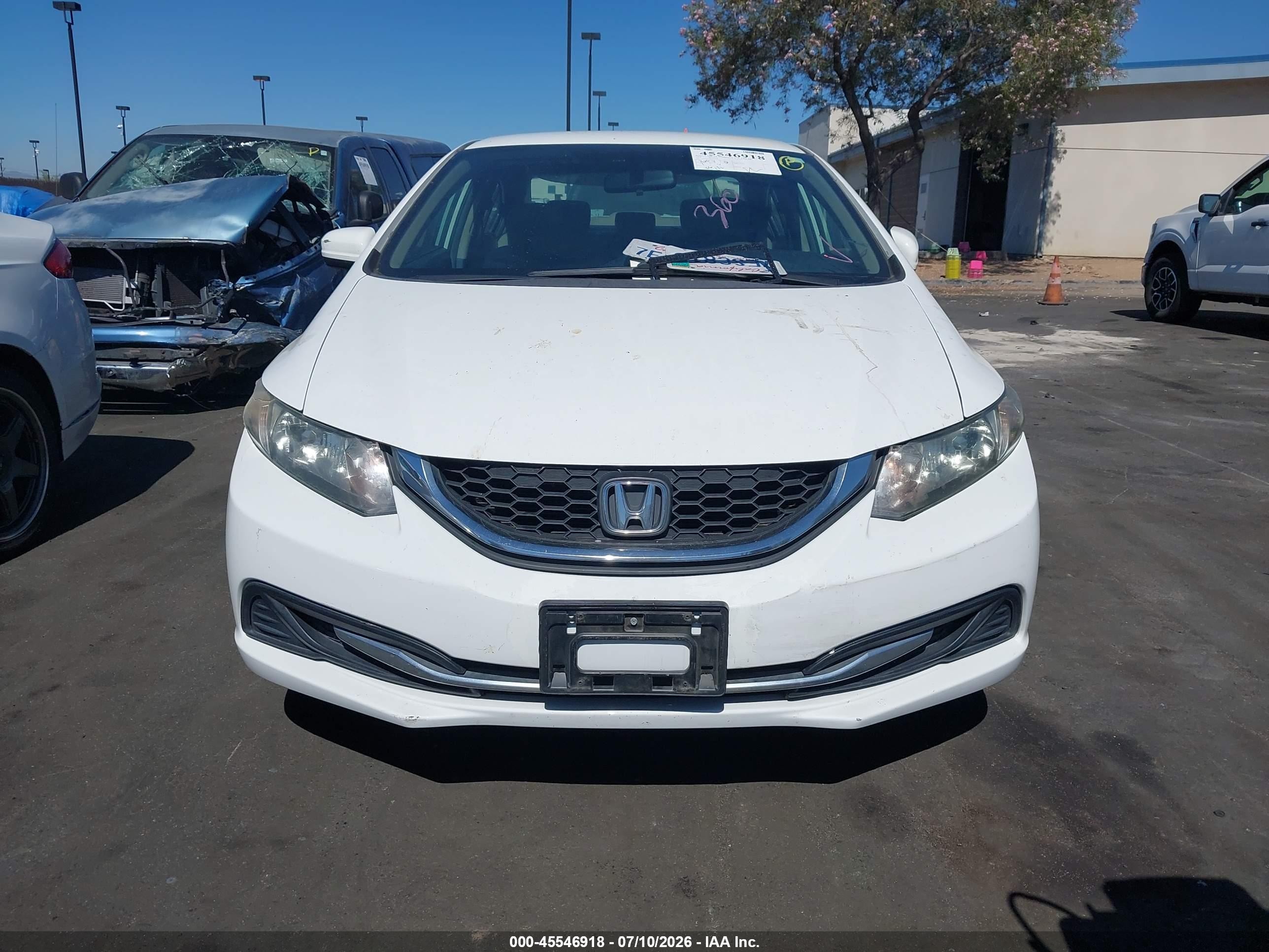 2014 Honda Civic Lx White vin: 19XFB2F58EE211187