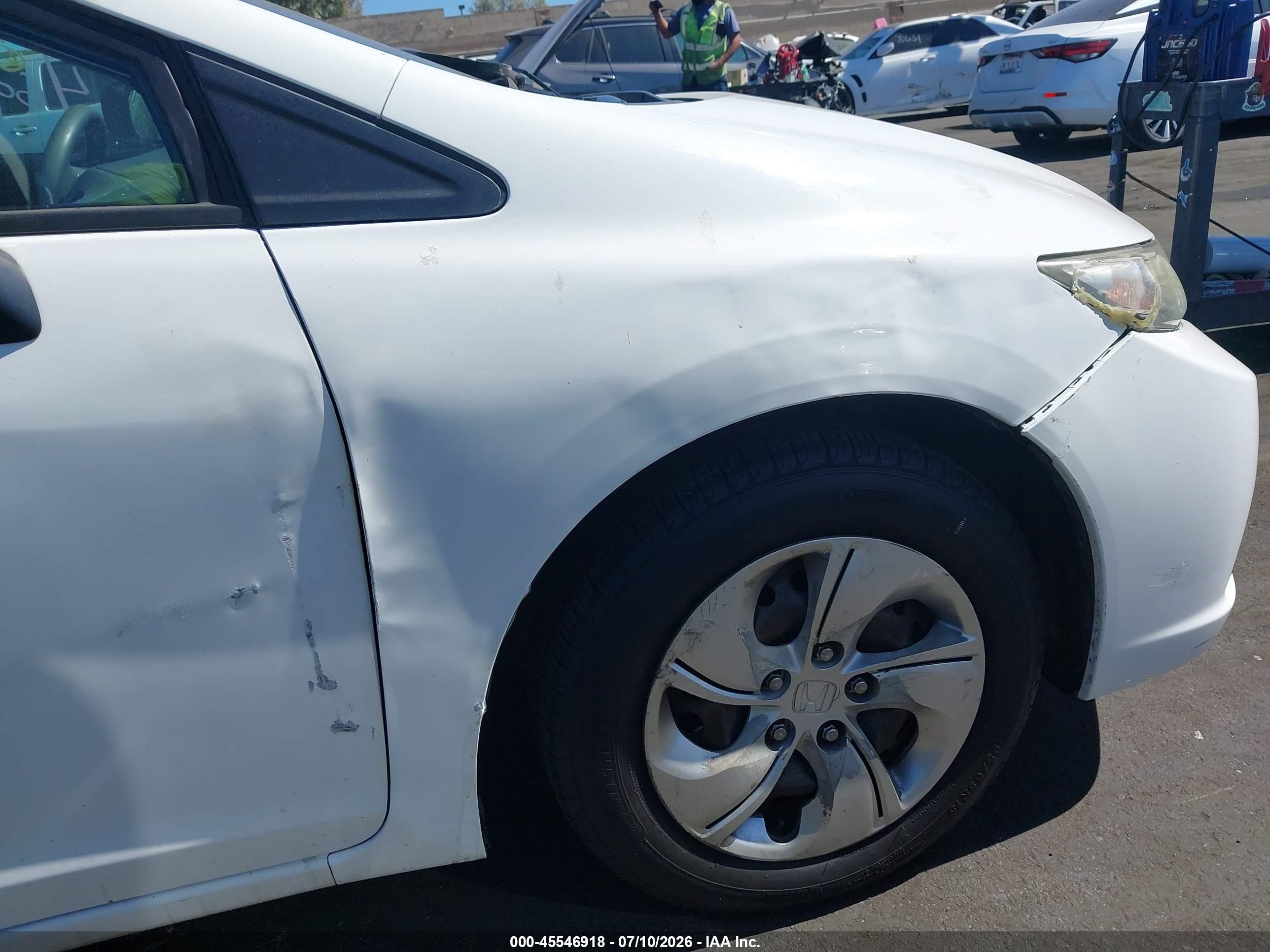 2014 Honda Civic Lx White vin: 19XFB2F58EE211187