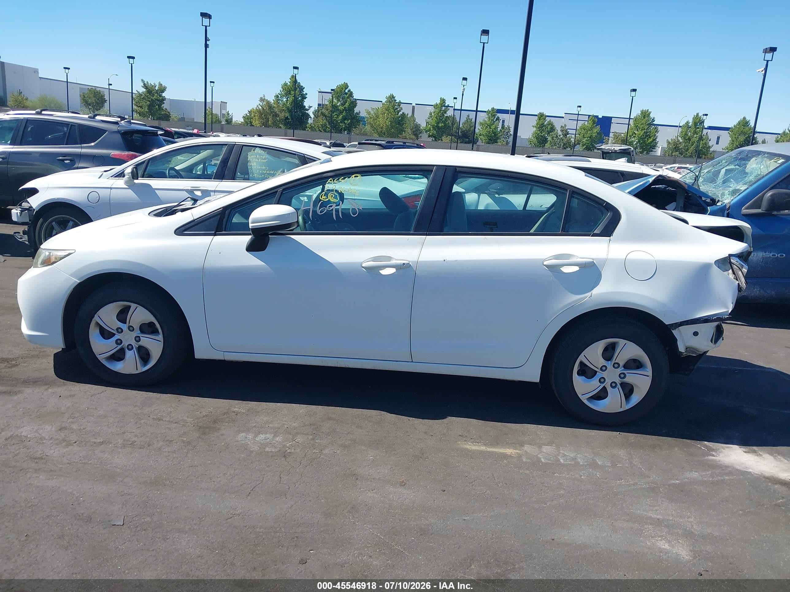 2014 Honda Civic Lx White vin: 19XFB2F58EE211187