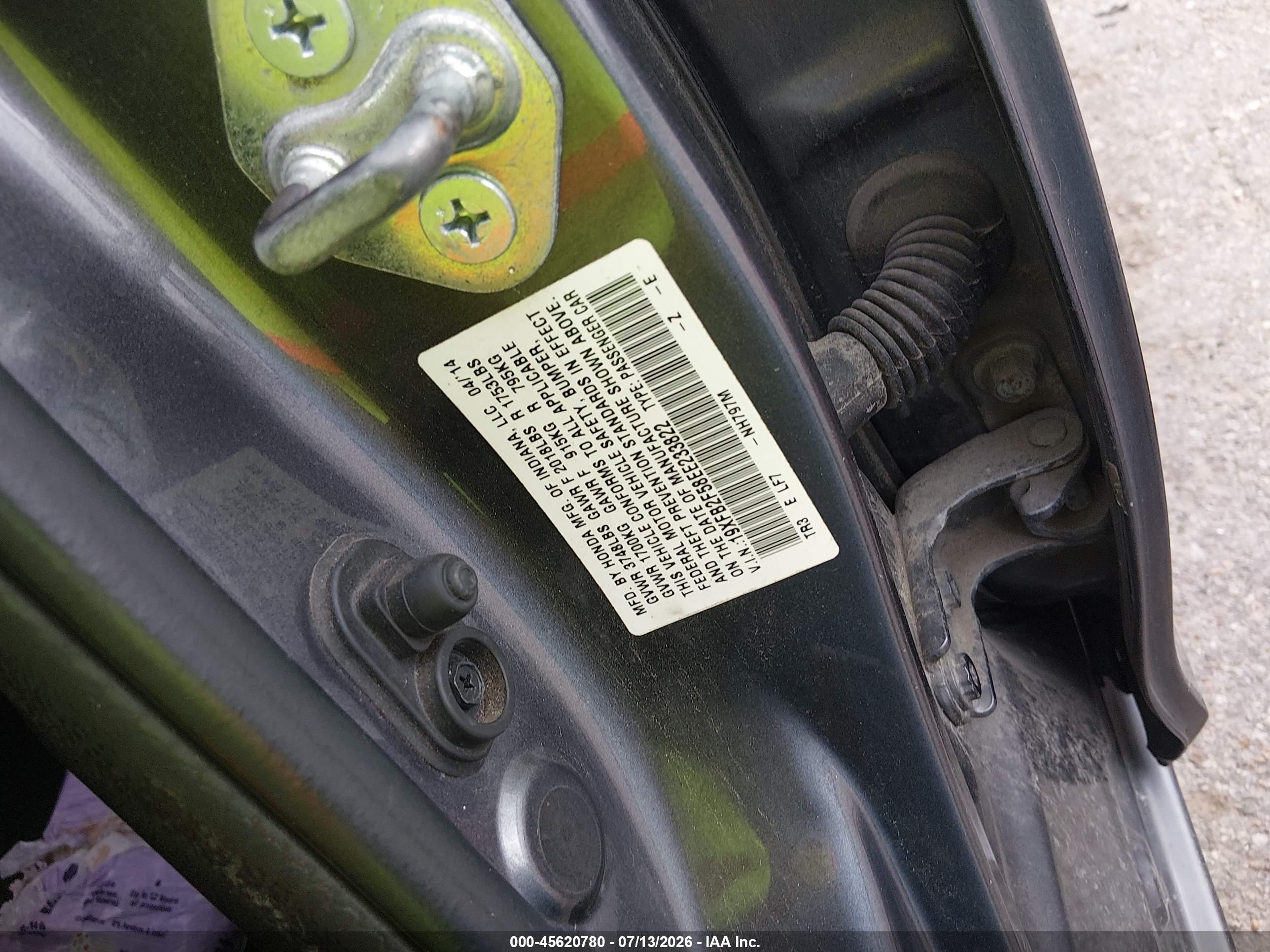 2014 Honda Civic Lx Серый vin: 19XFB2F58EE233822