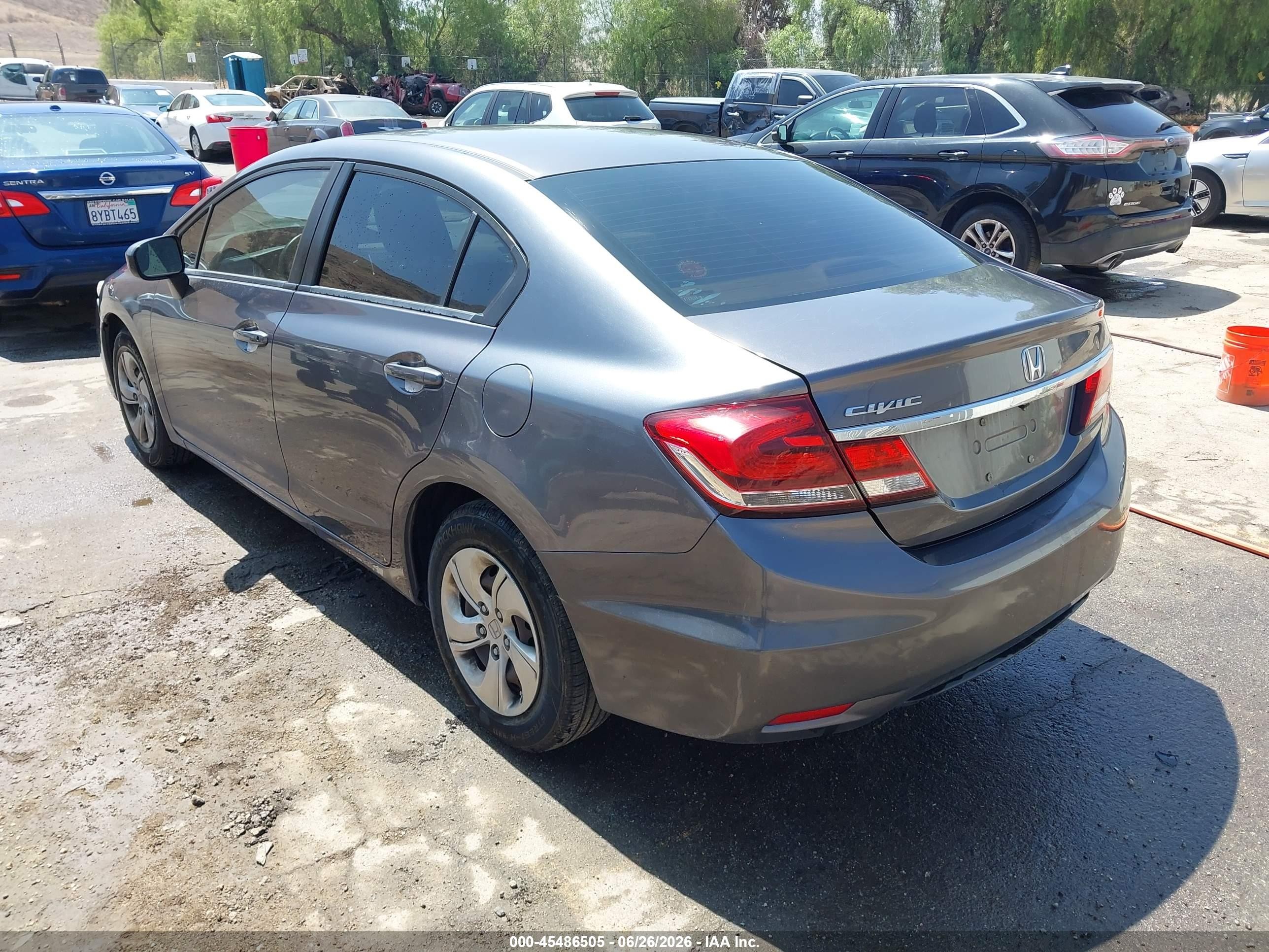 2014 Honda Civic Lx Gray vin: 19XFB2F58EE245923