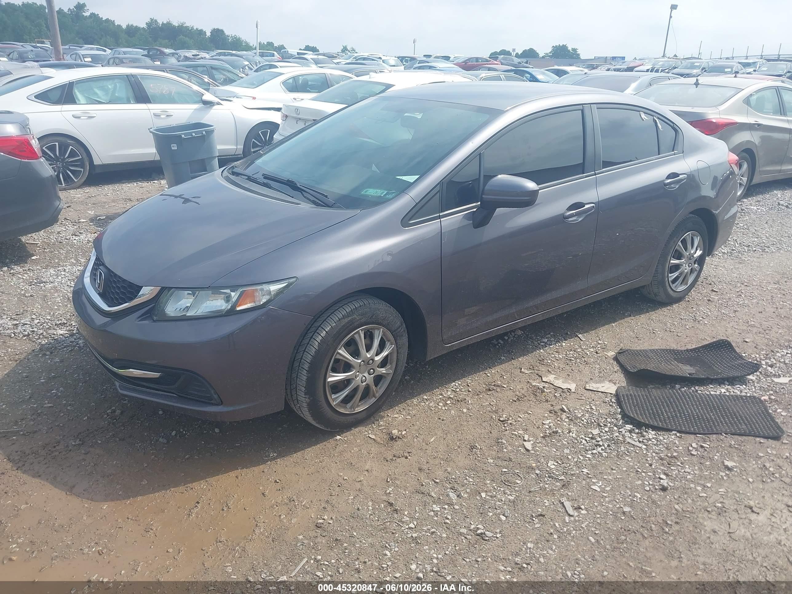 2014 Honda Civic Lx Gray vin: 19XFB2F58EE251687