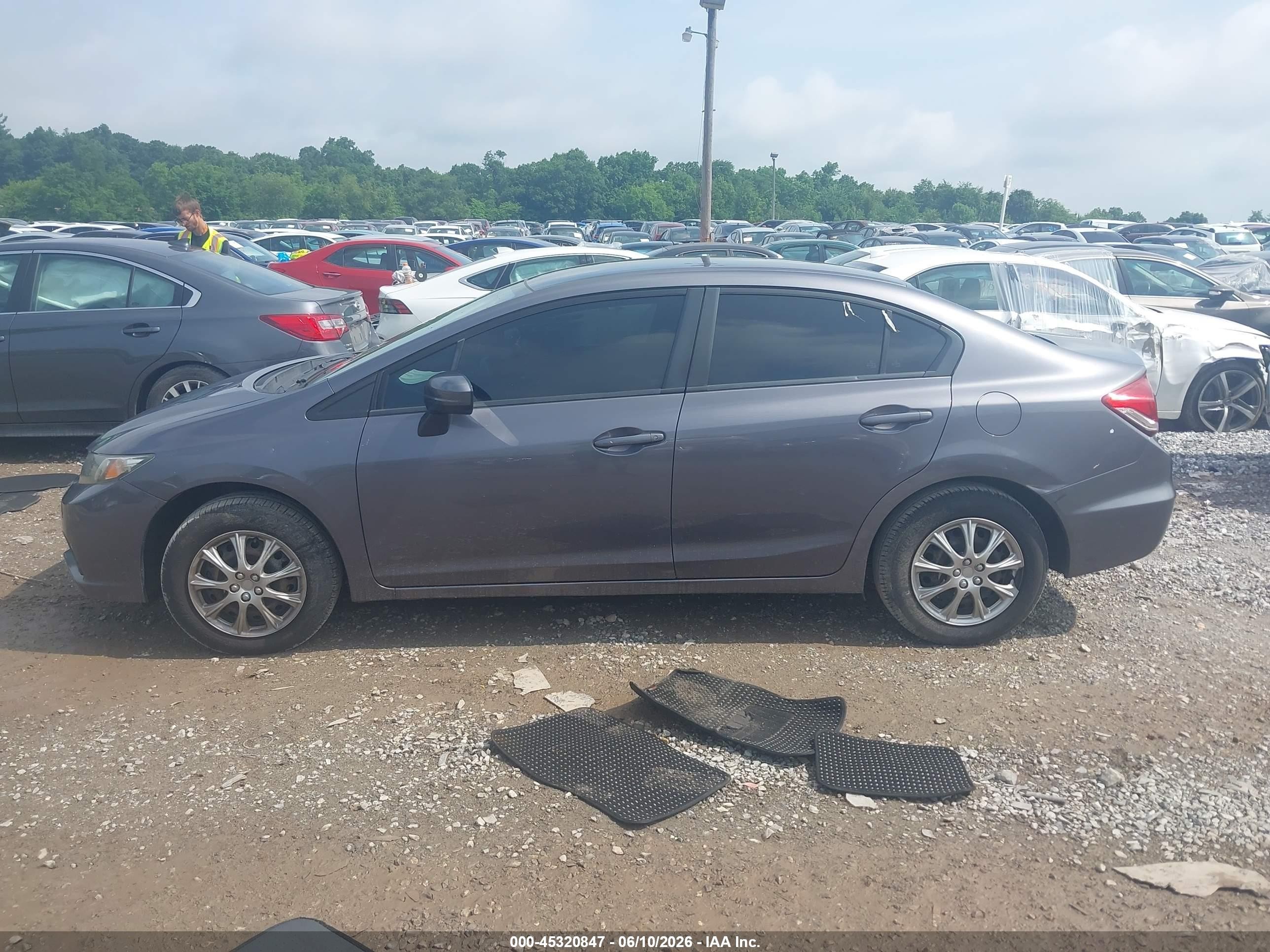 2014 Honda Civic Lx Gray vin: 19XFB2F58EE251687