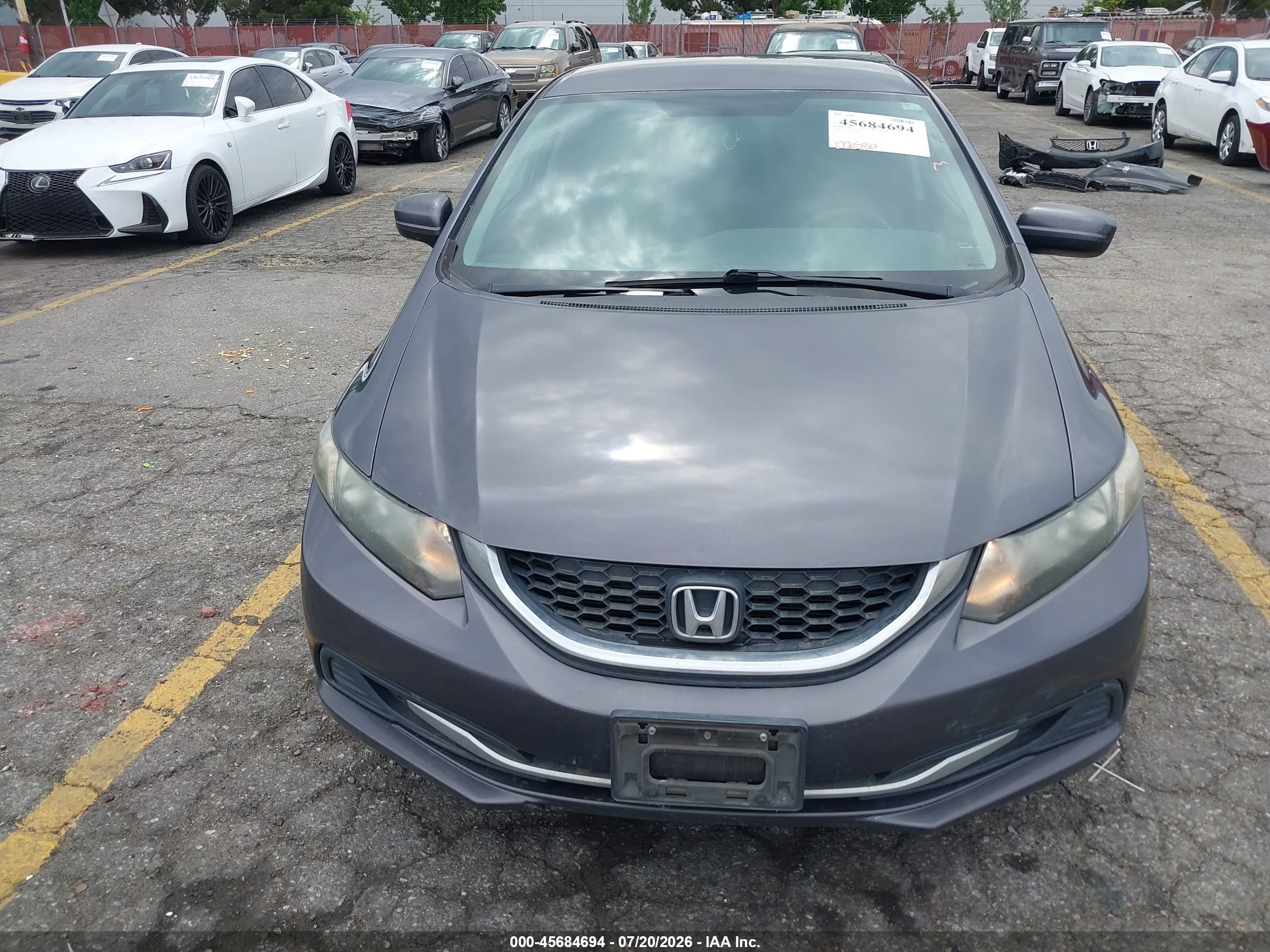 2014 Honda Civic Lx Gray vin: 19XFB2F58EE252967