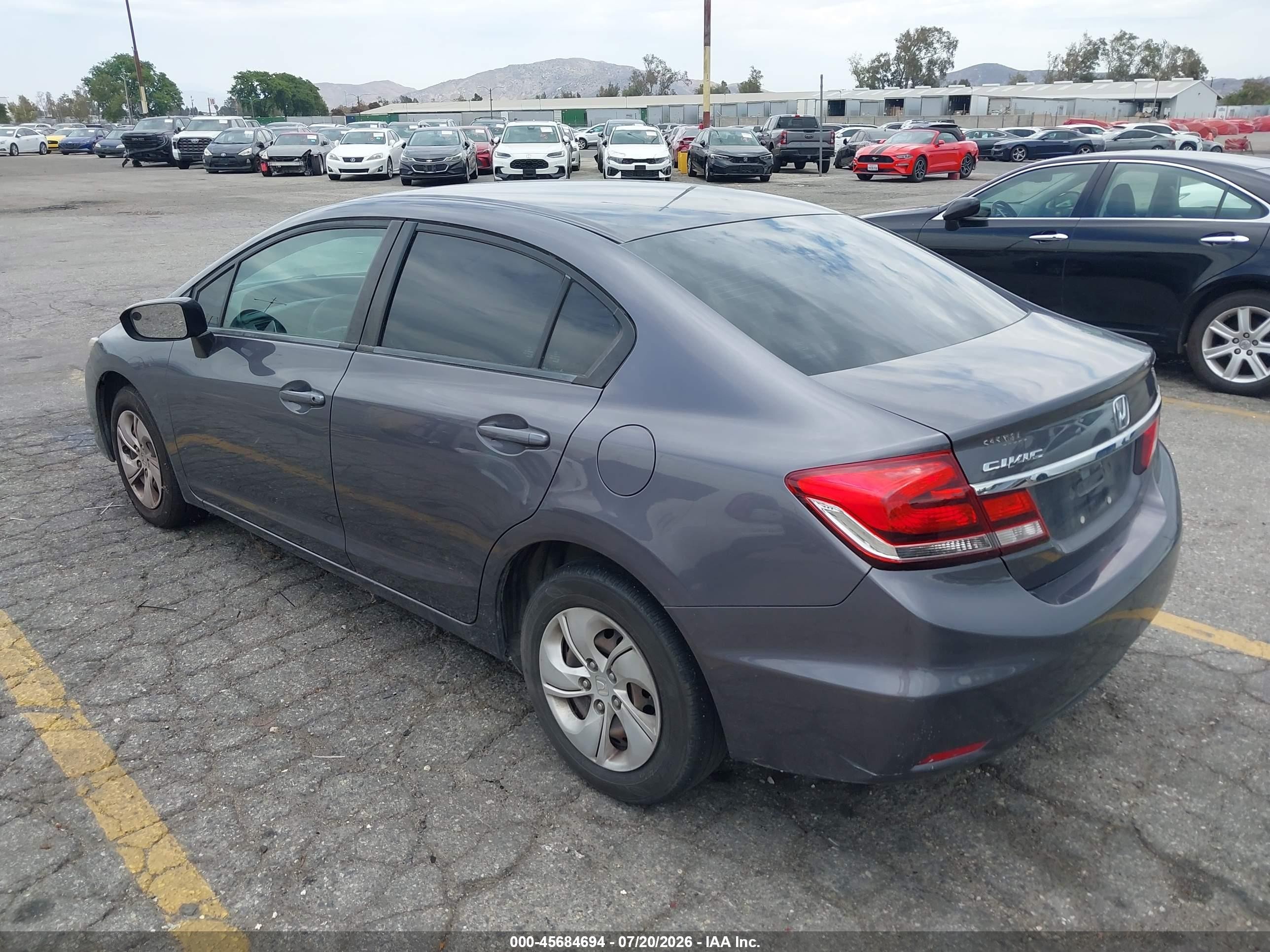 2014 Honda Civic Lx Gray vin: 19XFB2F58EE252967