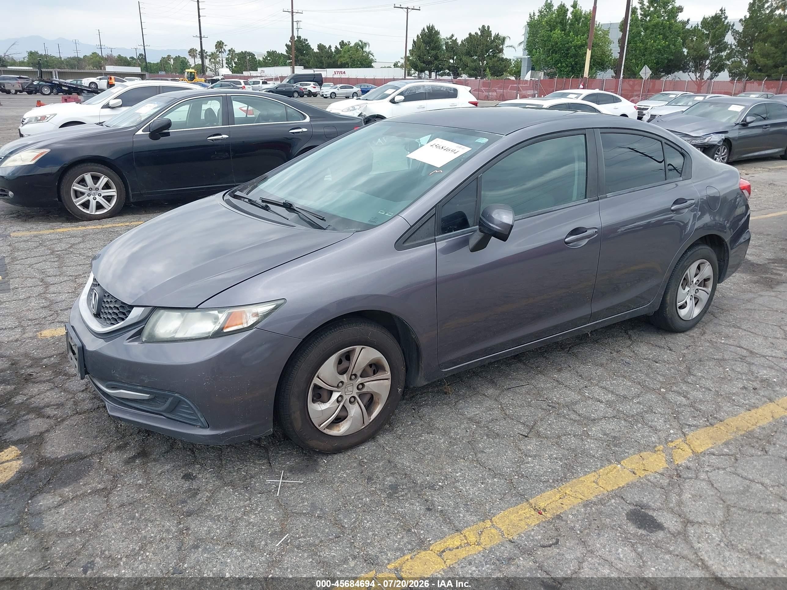 2014 Honda Civic Lx Gray vin: 19XFB2F58EE252967