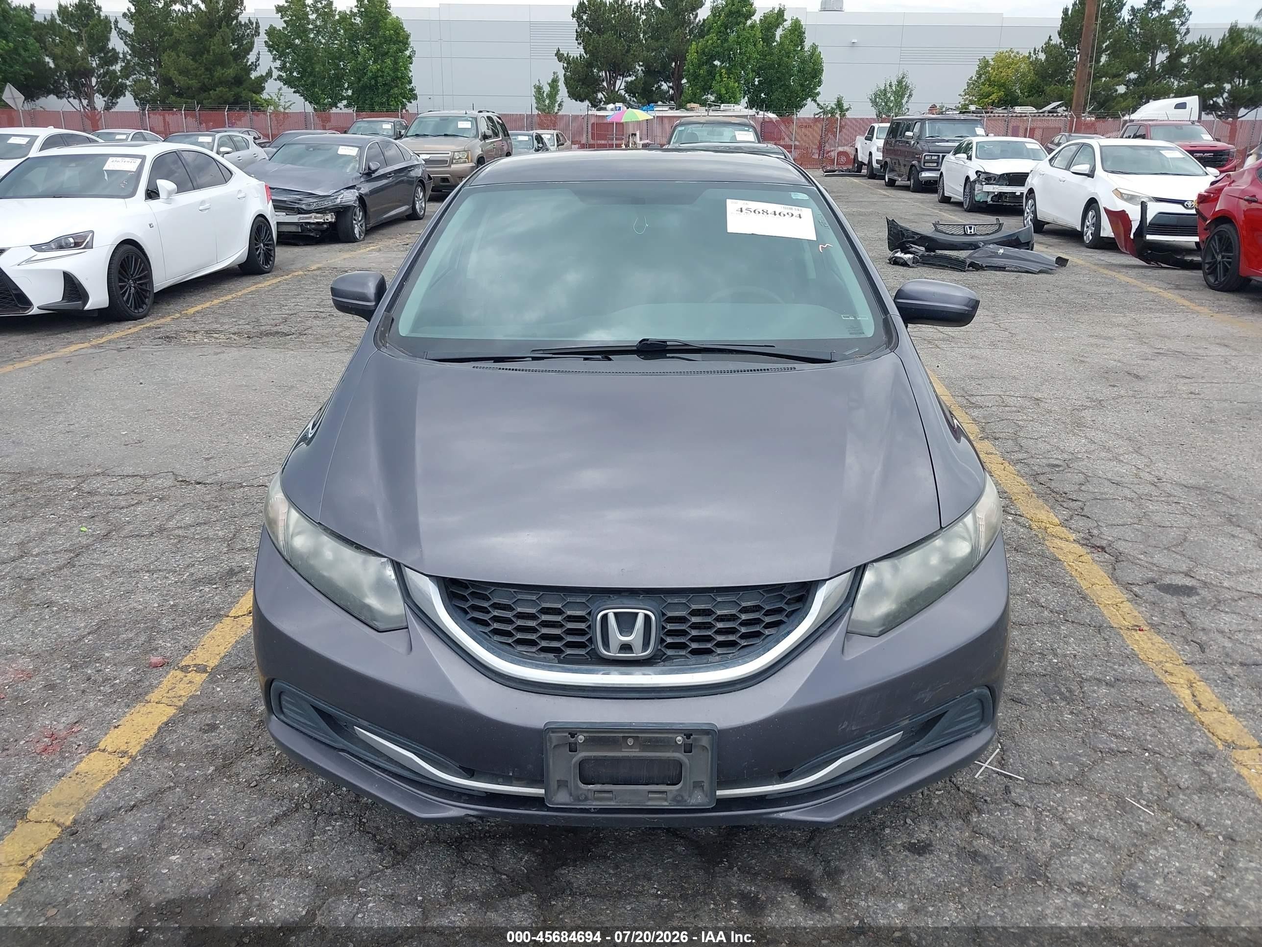 2014 Honda Civic Lx Gray vin: 19XFB2F58EE252967