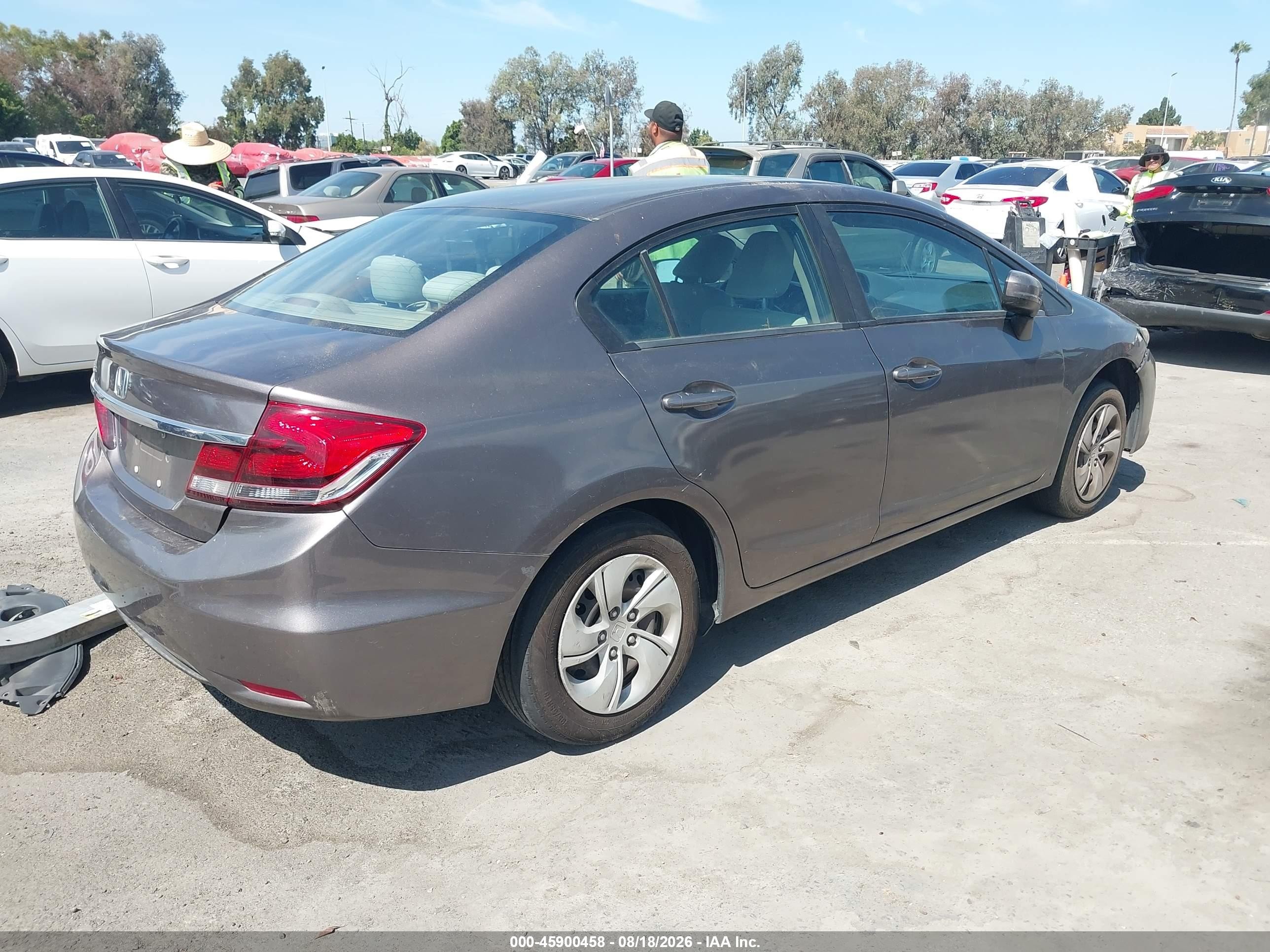 2014 Honda Civic Lx Gray vin: 19XFB2F58EE256193
