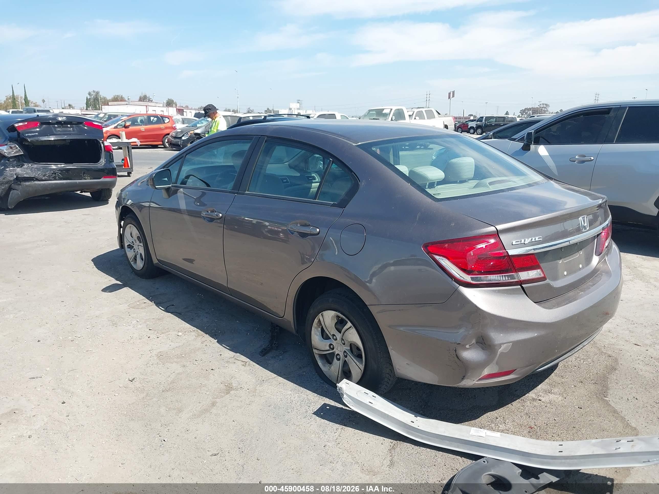 2014 Honda Civic Lx Gray vin: 19XFB2F58EE256193