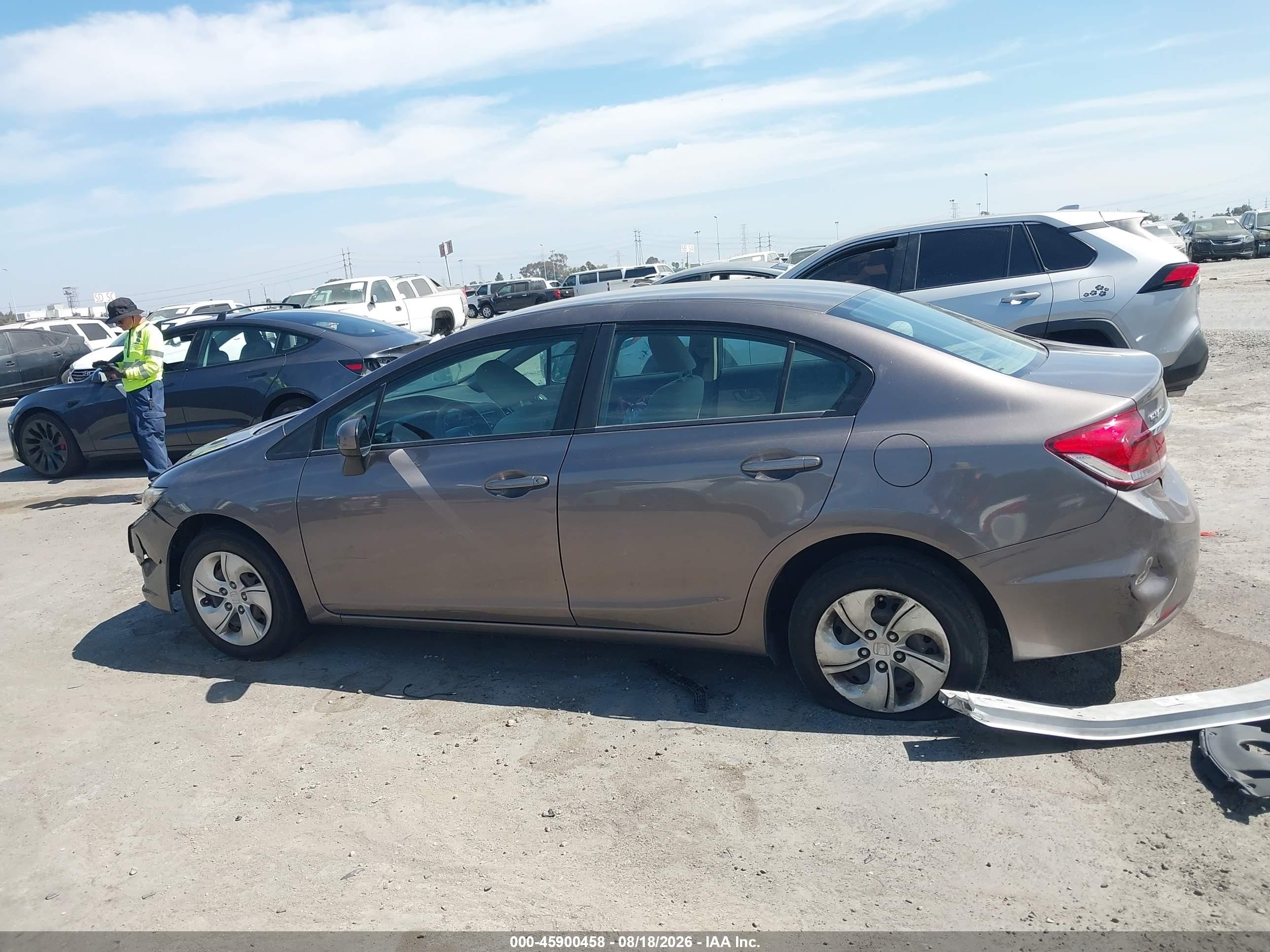 2014 Honda Civic Lx Gray vin: 19XFB2F58EE256193