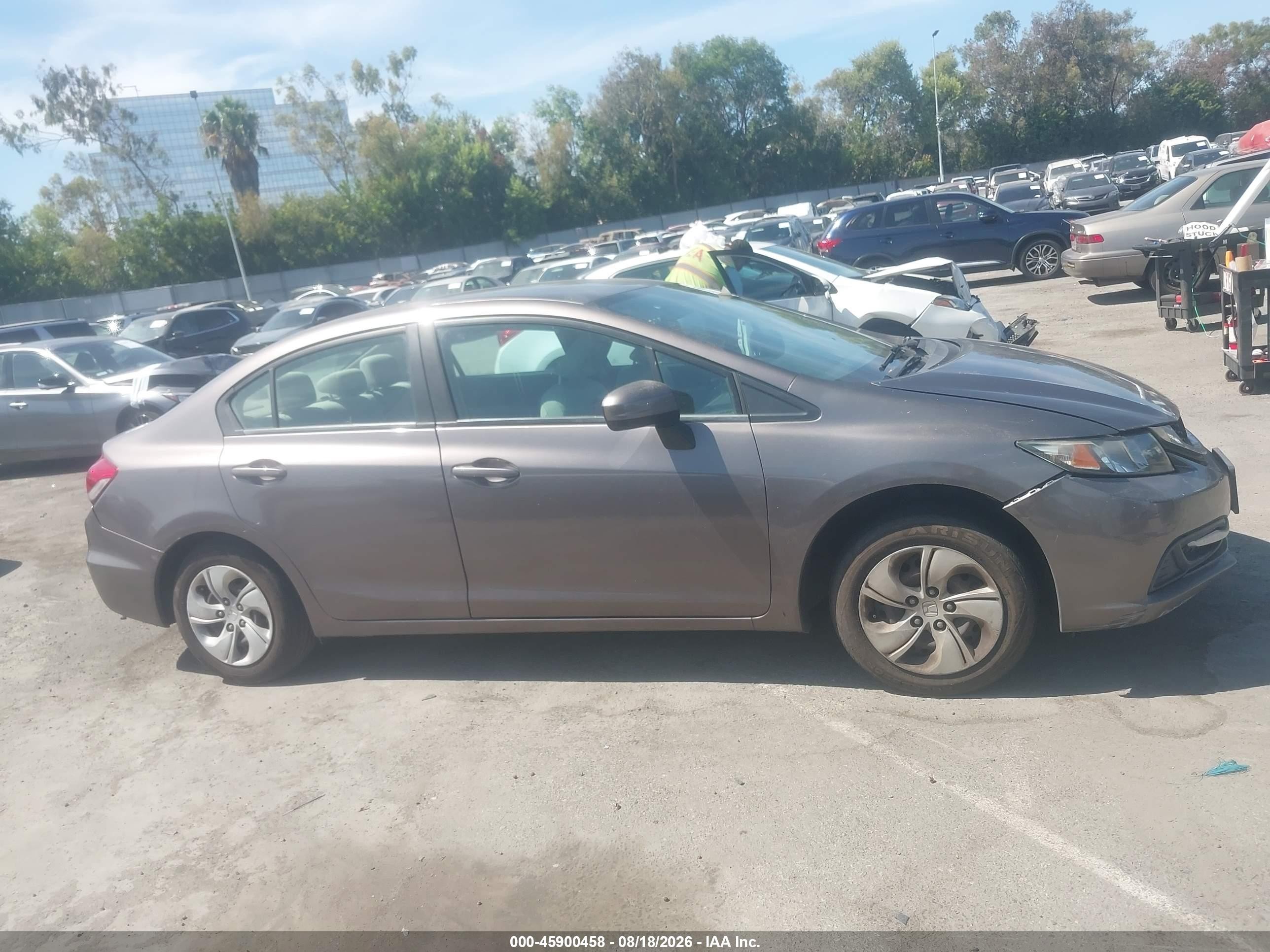 2014 Honda Civic Lx Gray vin: 19XFB2F58EE256193