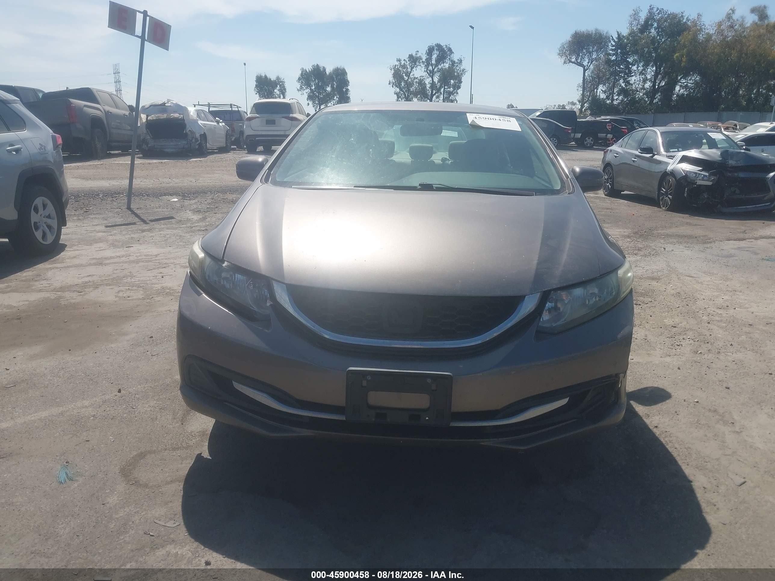 2014 Honda Civic Lx Gray vin: 19XFB2F58EE256193