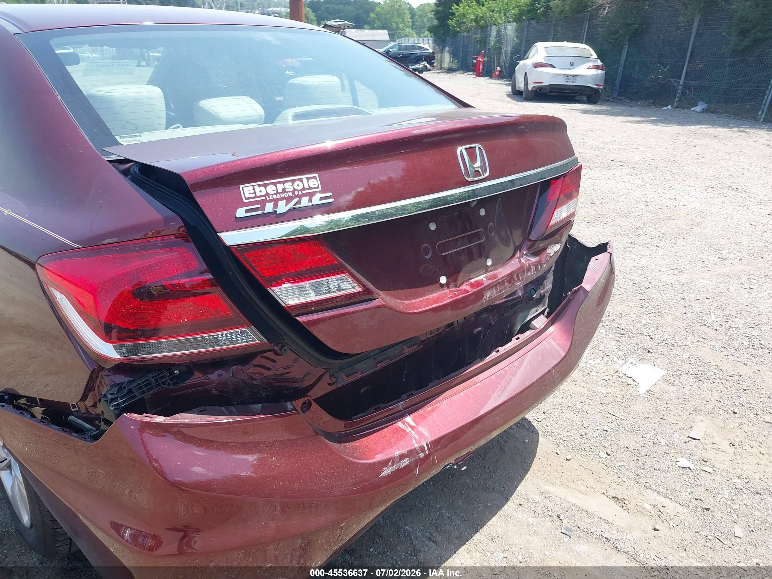 2014 Honda Civic Lx Burgundy vin: 19XFB2F58EE257814