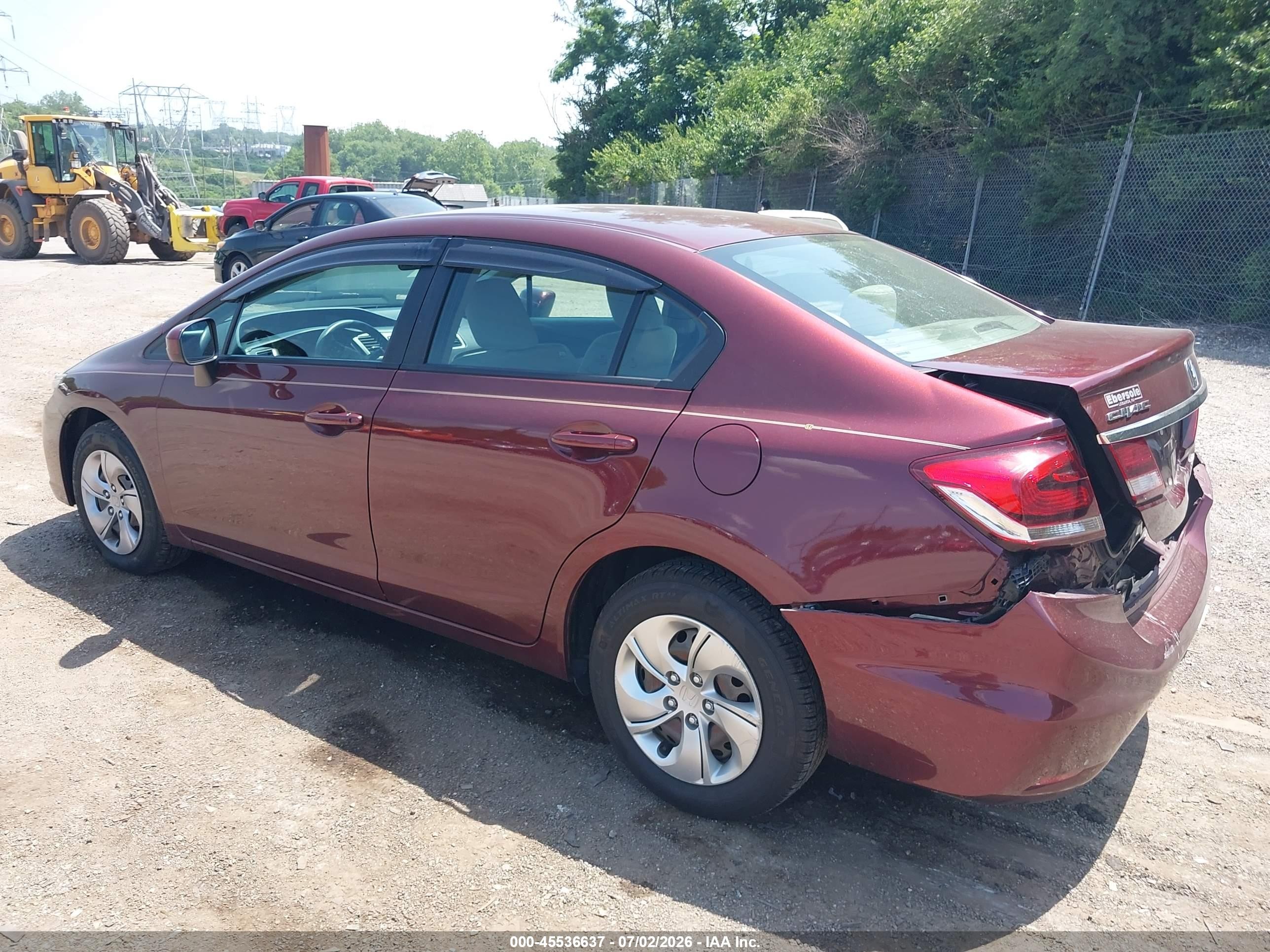 2014 Honda Civic Lx Burgundy vin: 19XFB2F58EE257814