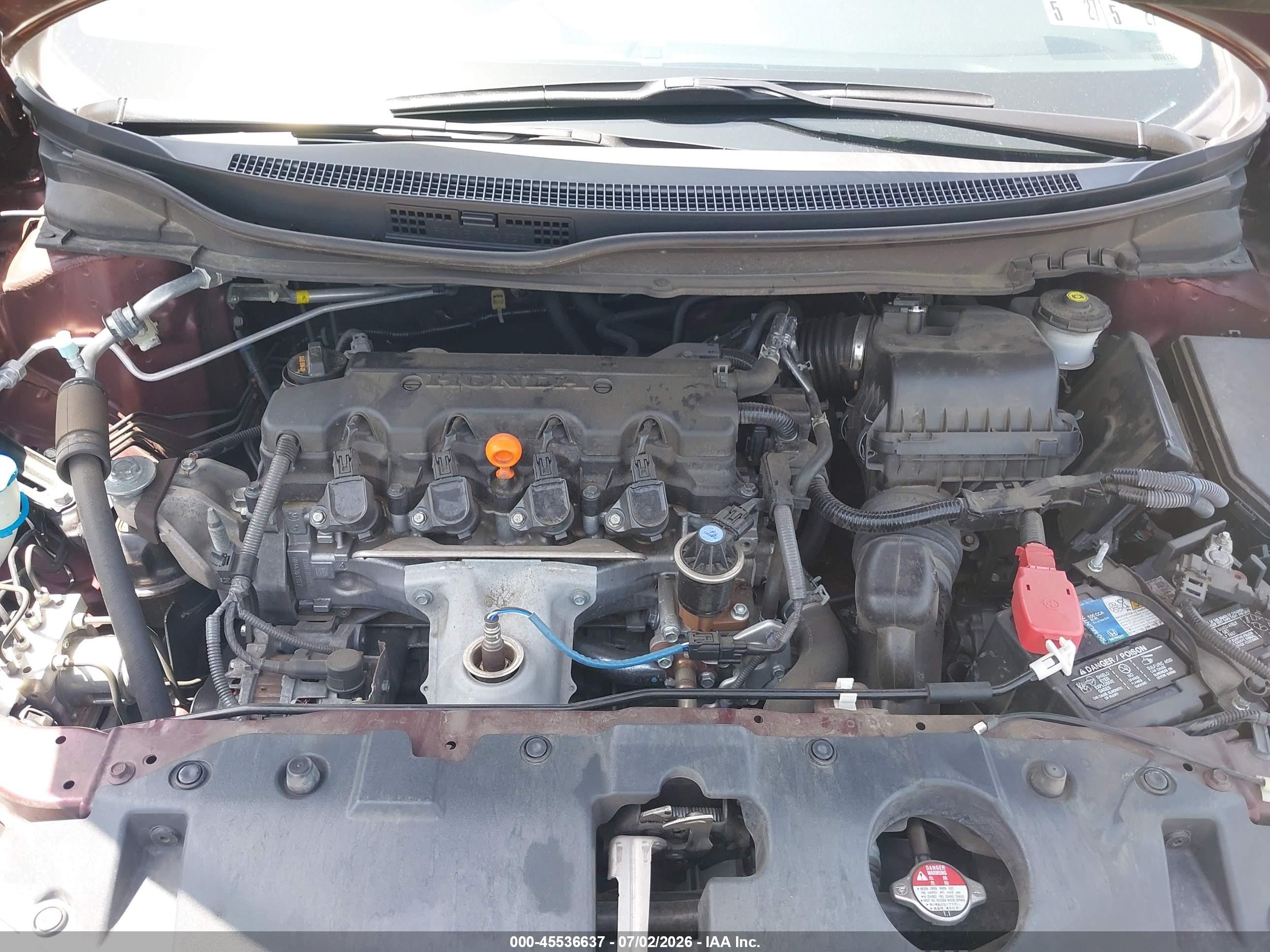 2014 Honda Civic Lx Burgundy vin: 19XFB2F58EE257814