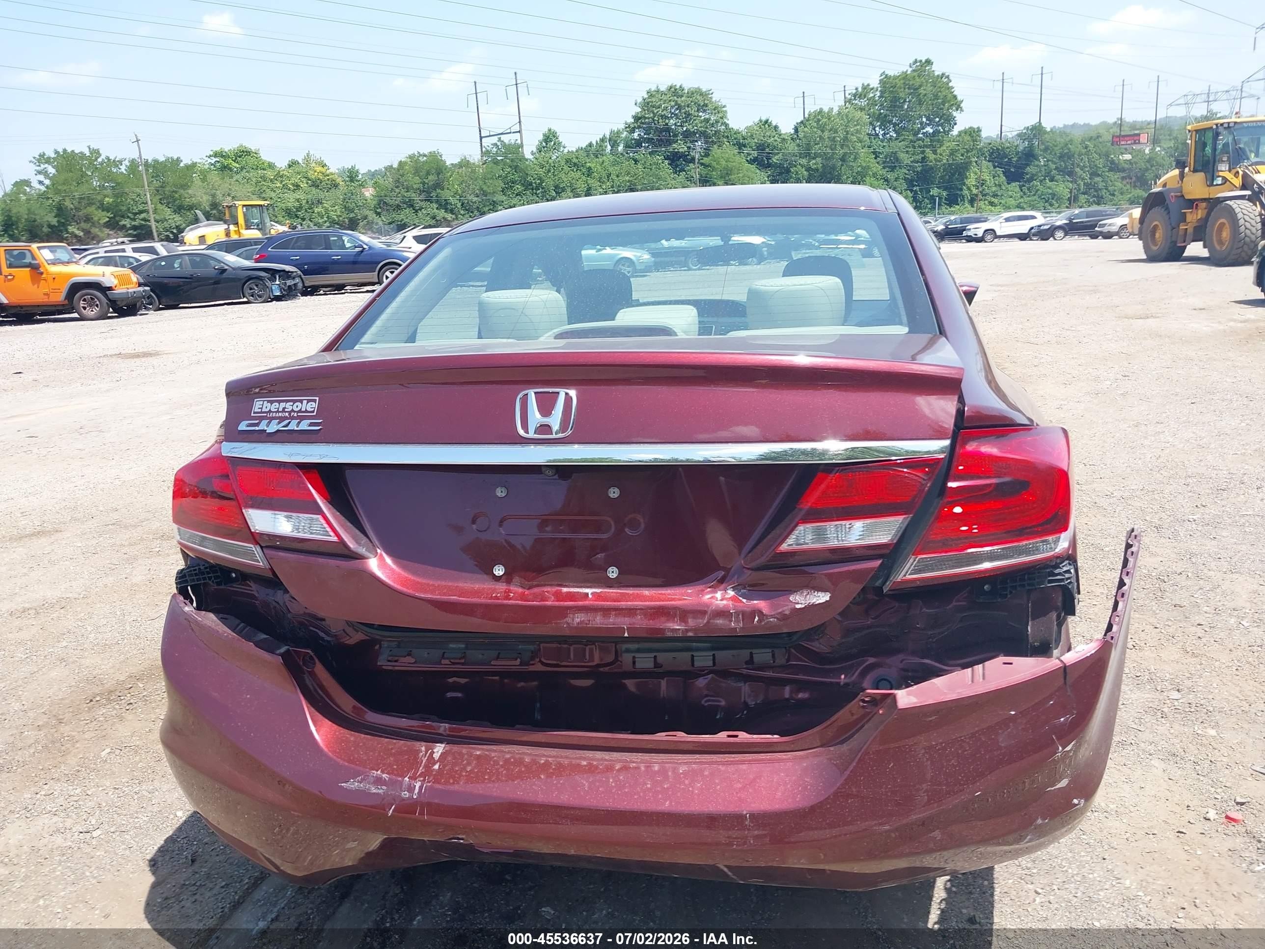 2014 Honda Civic Lx Burgundy vin: 19XFB2F58EE257814