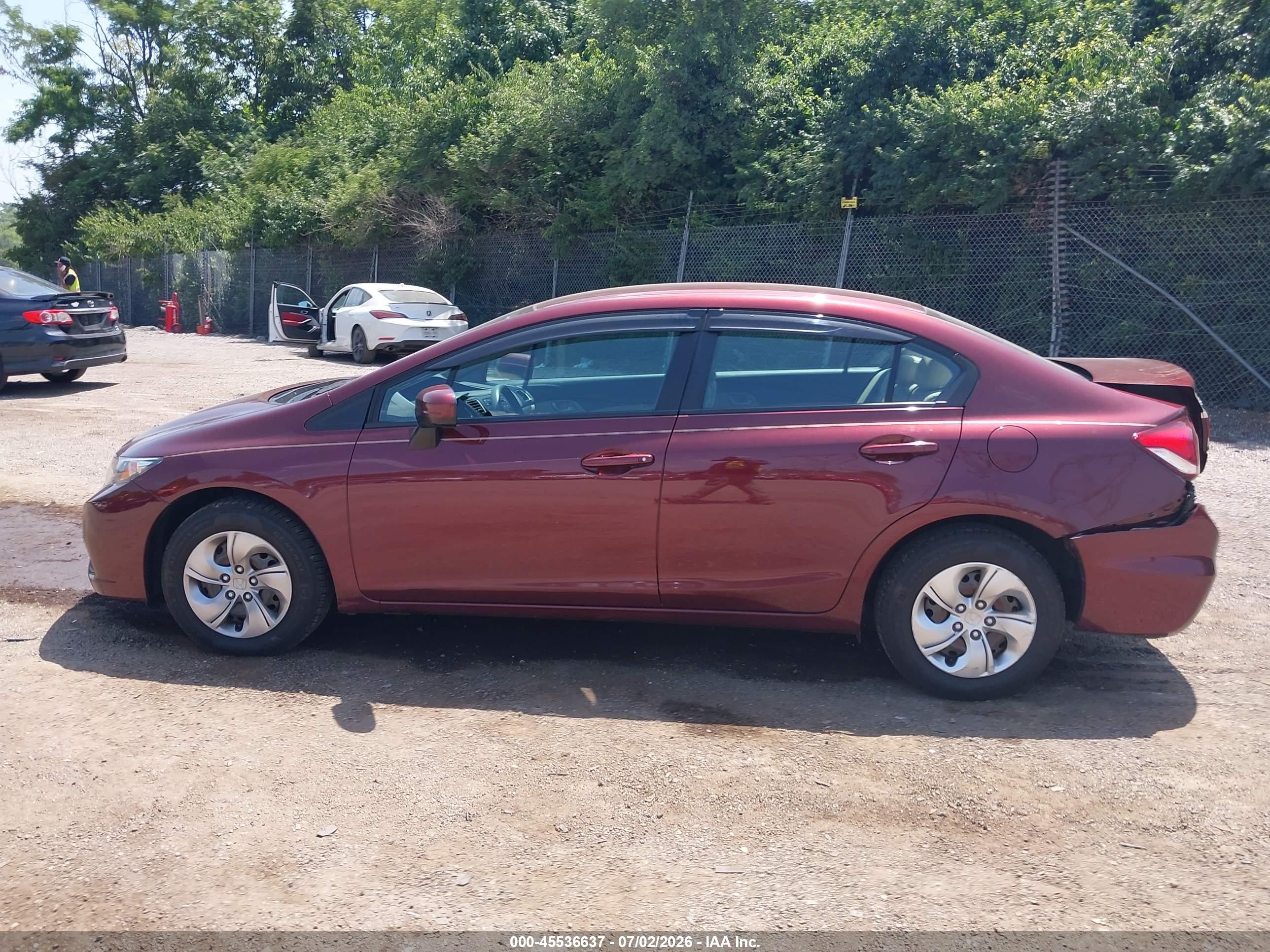 2014 Honda Civic Lx Burgundy vin: 19XFB2F58EE257814
