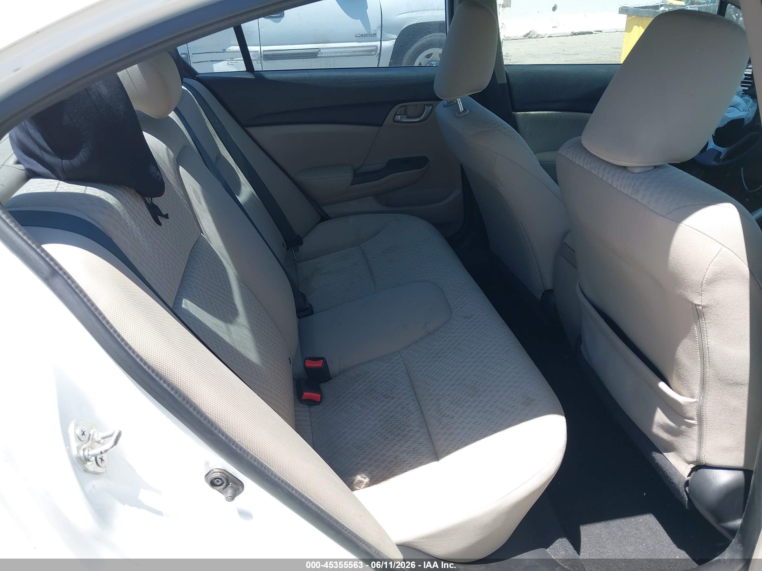 2014 Honda Civic Lx White vin: 19XFB2F58EE259949