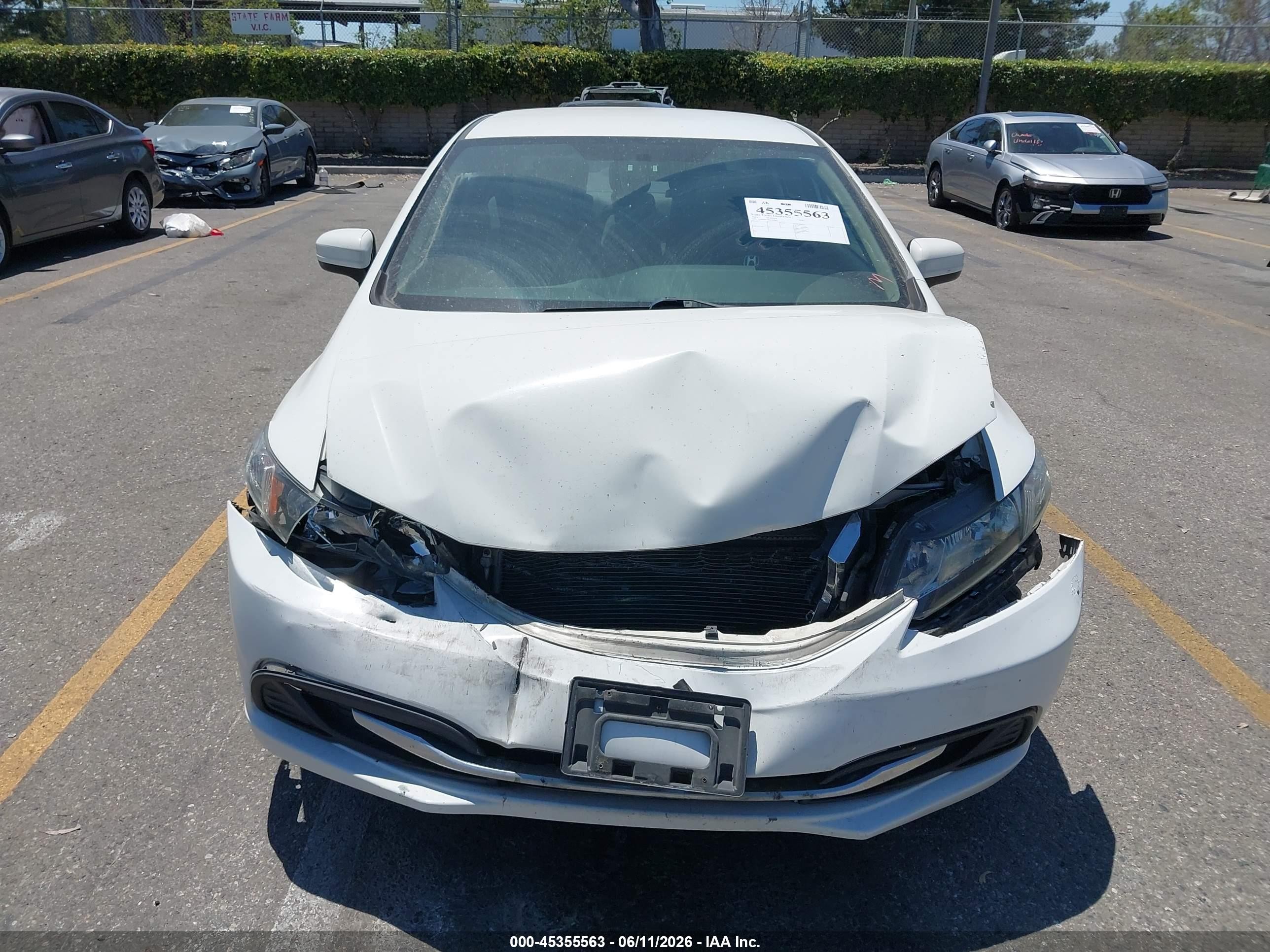 2014 Honda Civic Lx White vin: 19XFB2F58EE259949