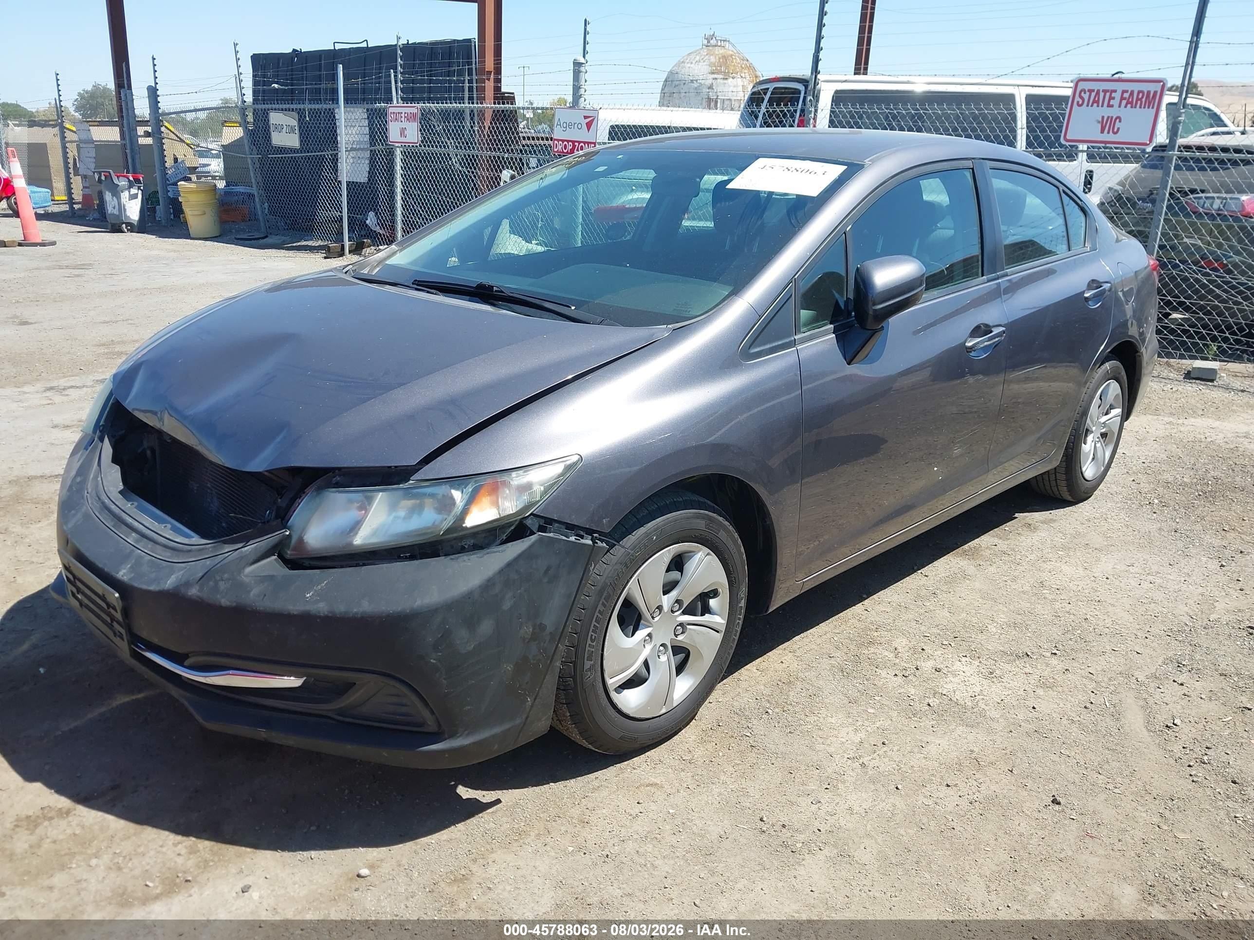 2014 Honda Civic Lx Серый vin: 19XFB2F58EE271650