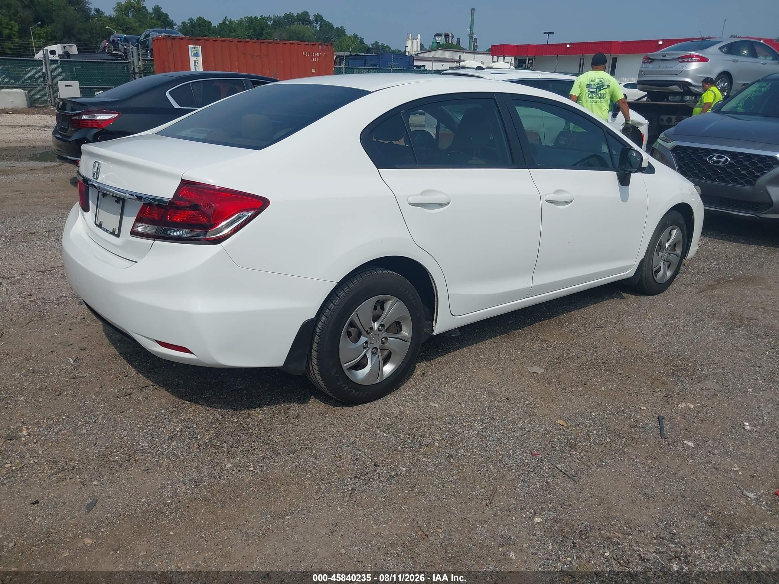 2015 Honda Civic Lx White vin: 19XFB2F58FE007944
