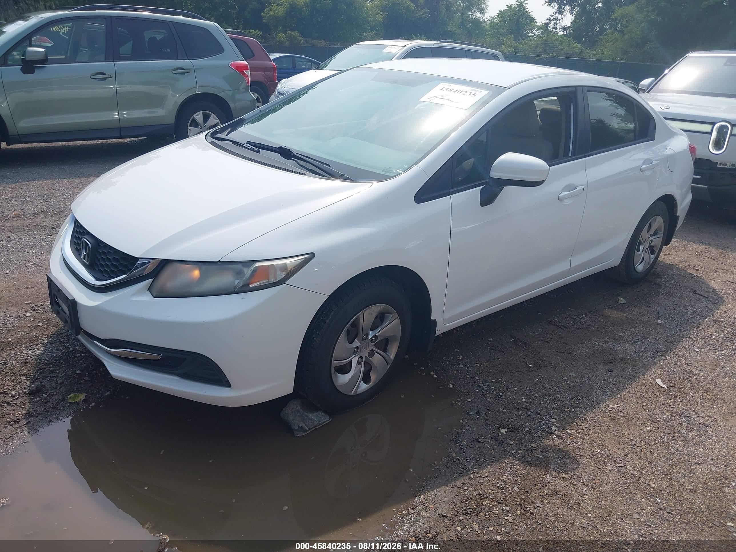 2015 Honda Civic Lx White vin: 19XFB2F58FE007944