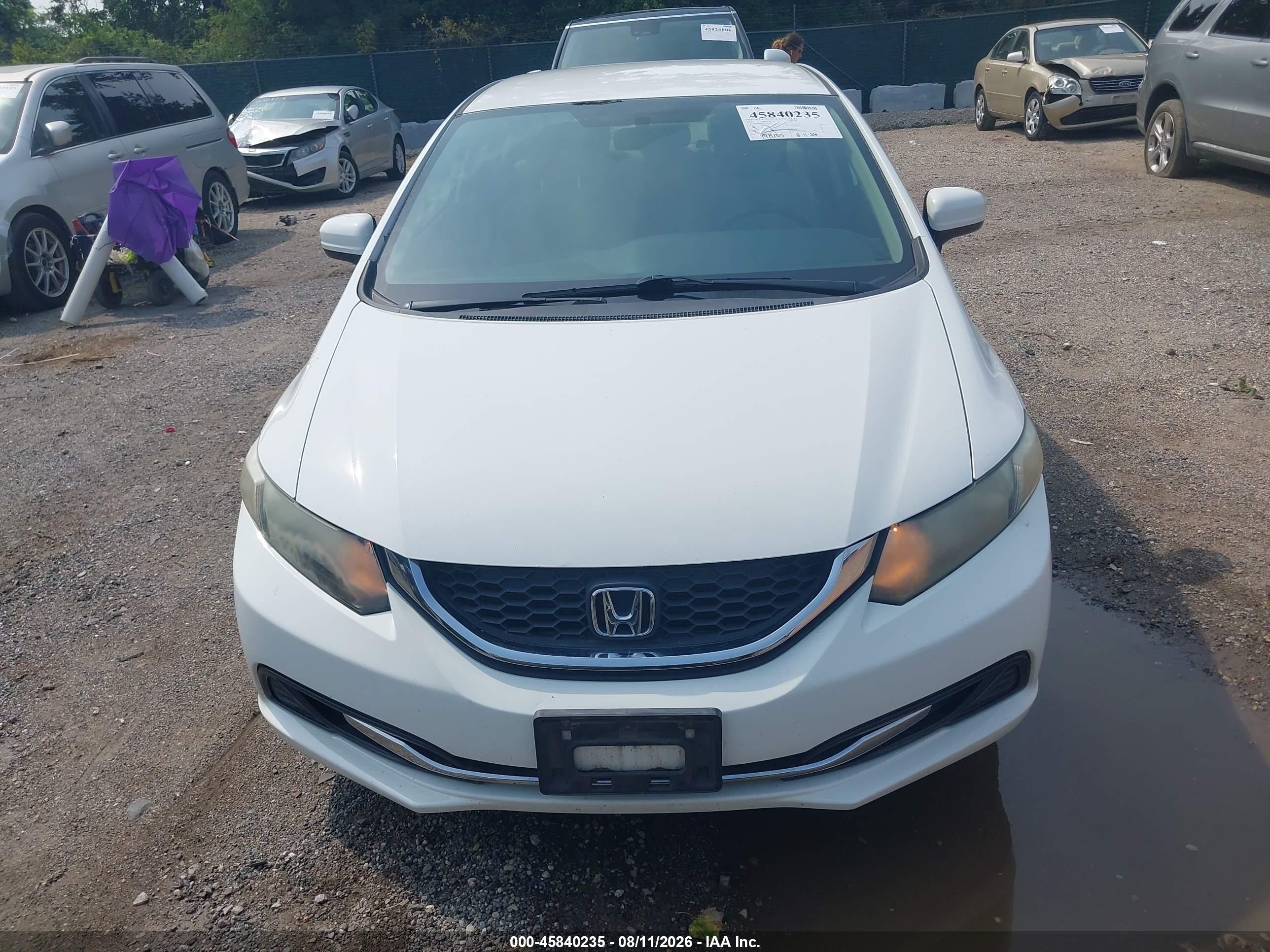 2015 Honda Civic Lx White vin: 19XFB2F58FE007944