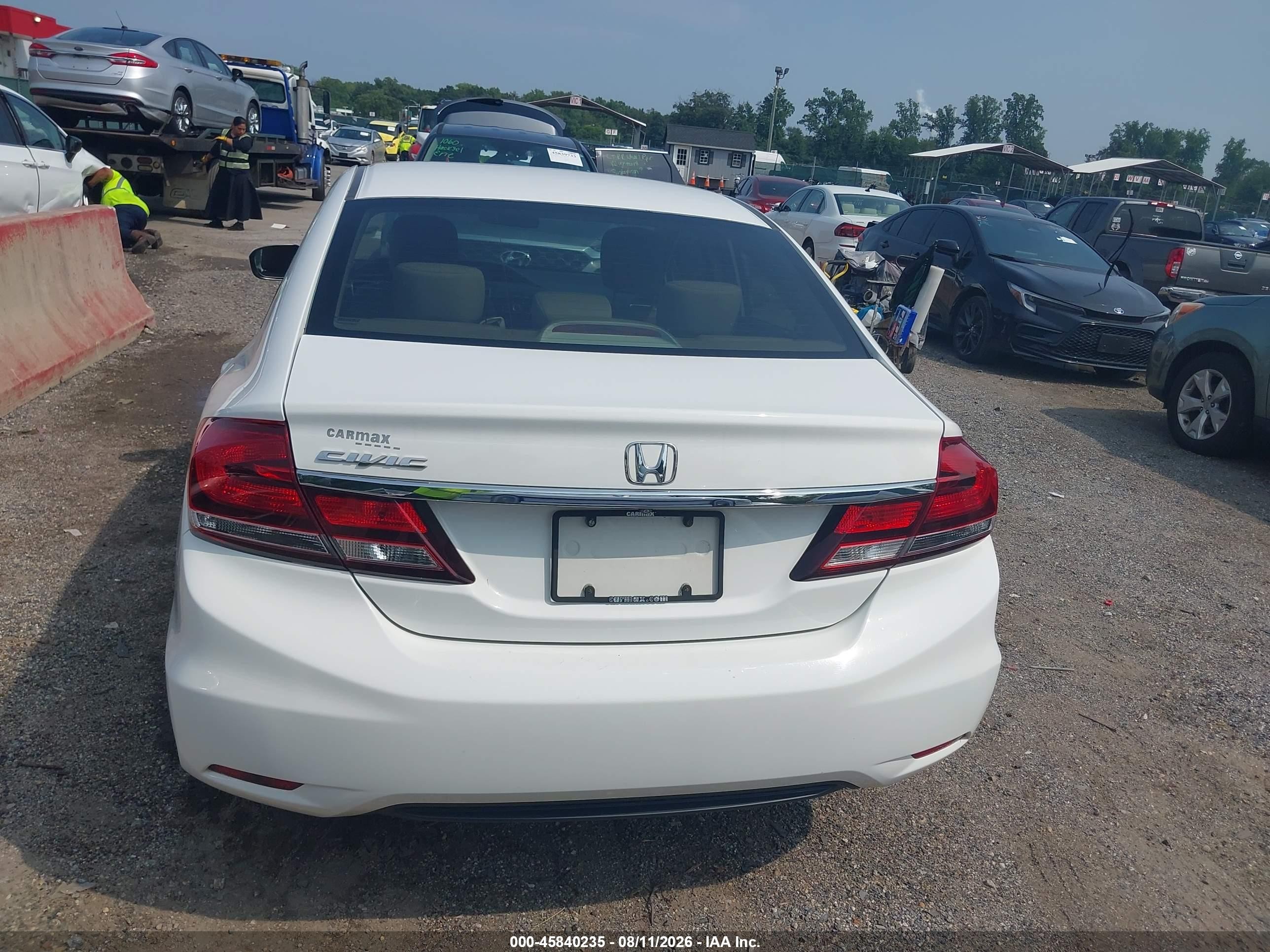 2015 Honda Civic Lx White vin: 19XFB2F58FE007944
