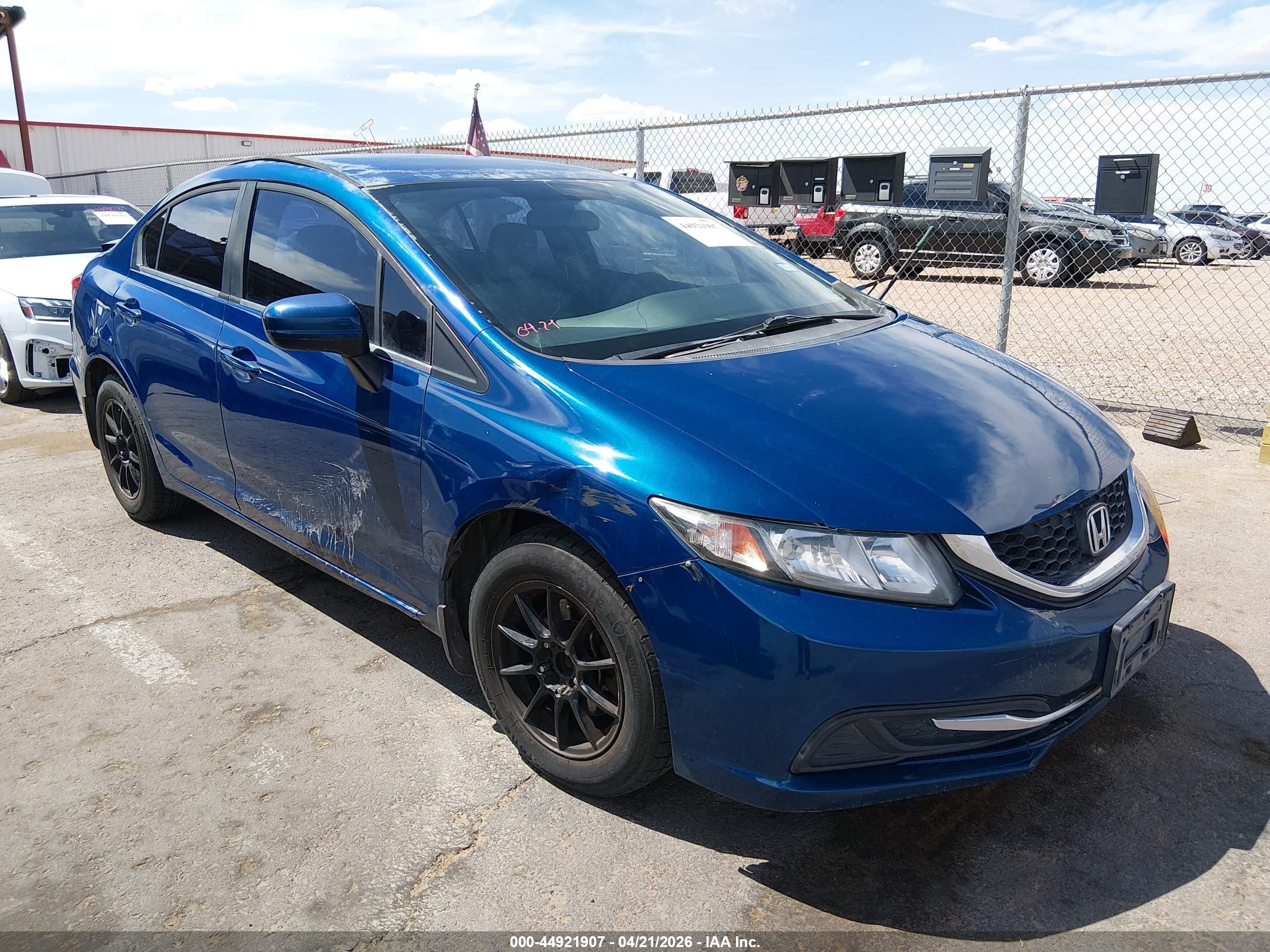2015 Honda Civic Lx Blue vin: 19XFB2F58FE009659